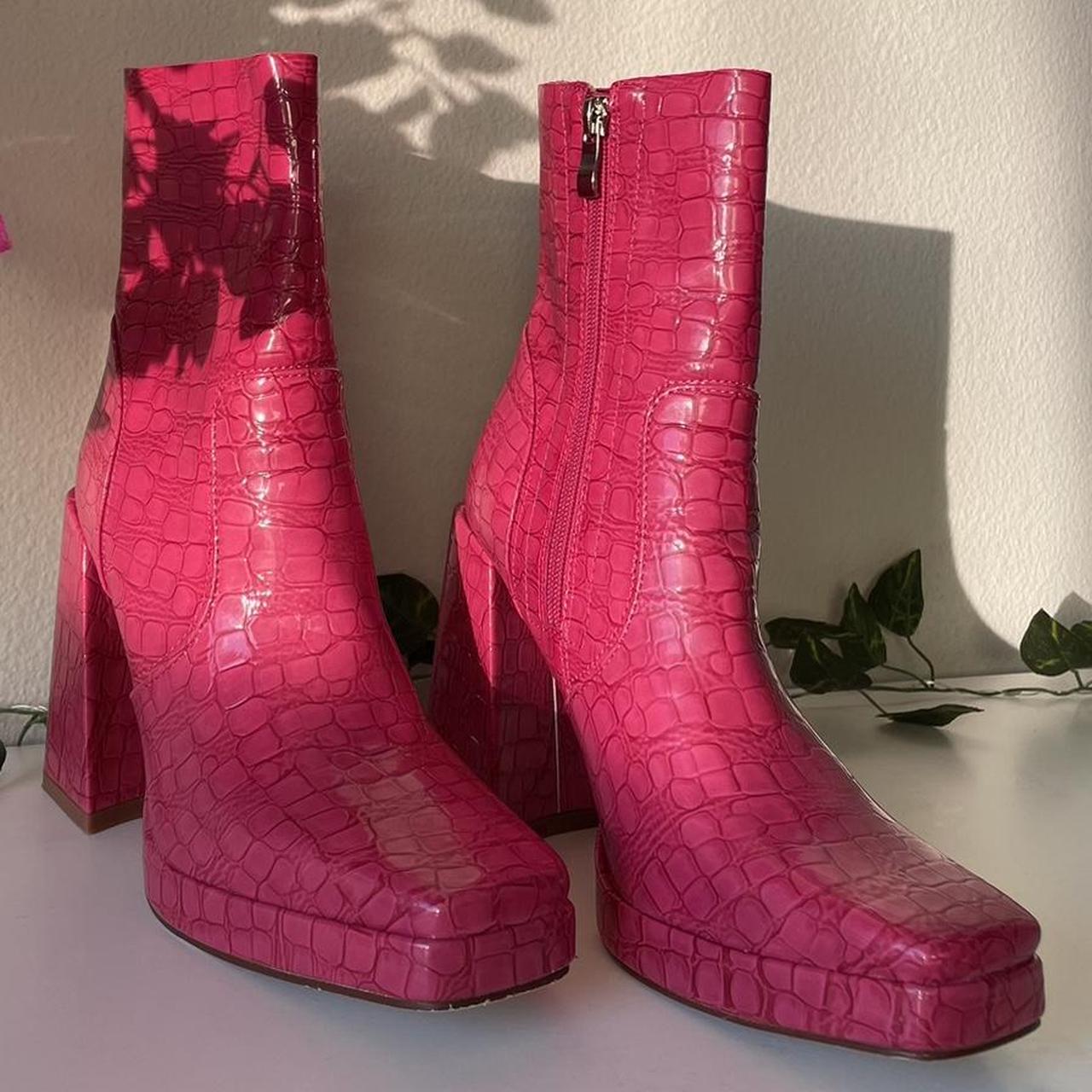 dusty pink boots