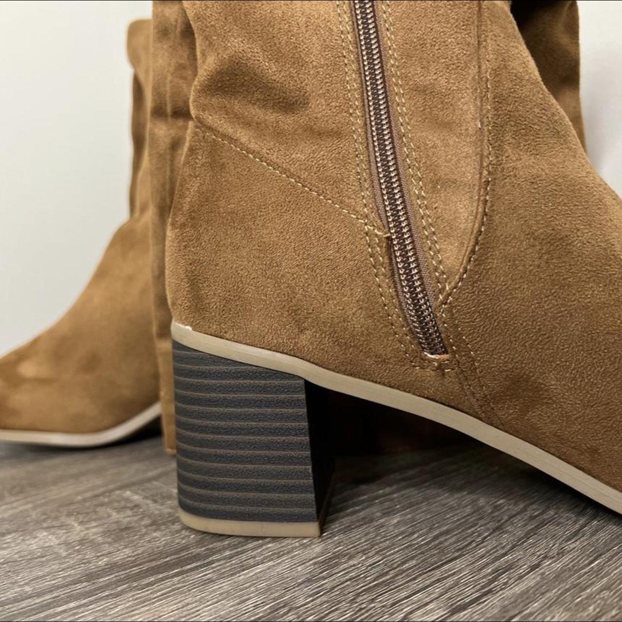 tanned knee high boots