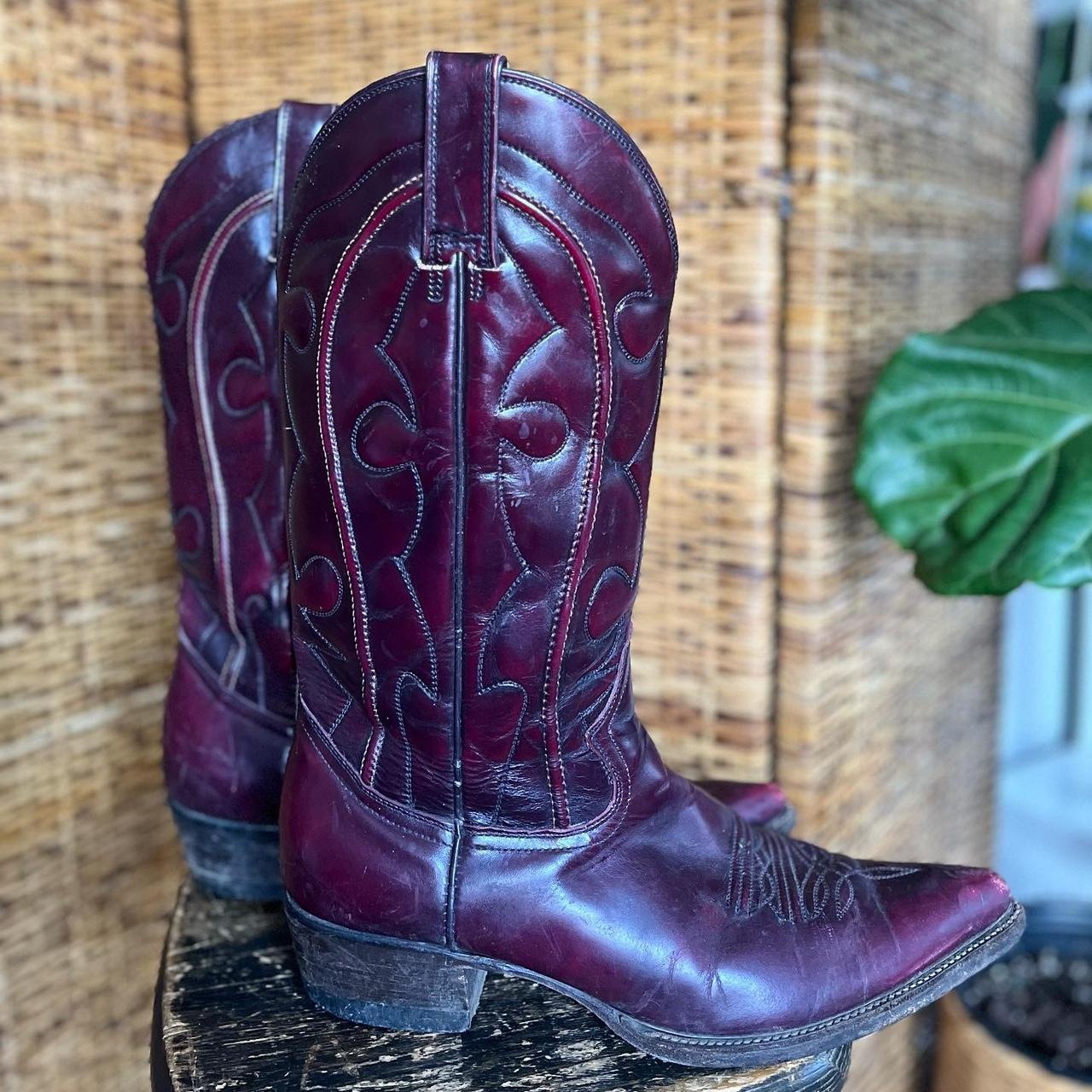 Men's Burgundy Boots Depop
