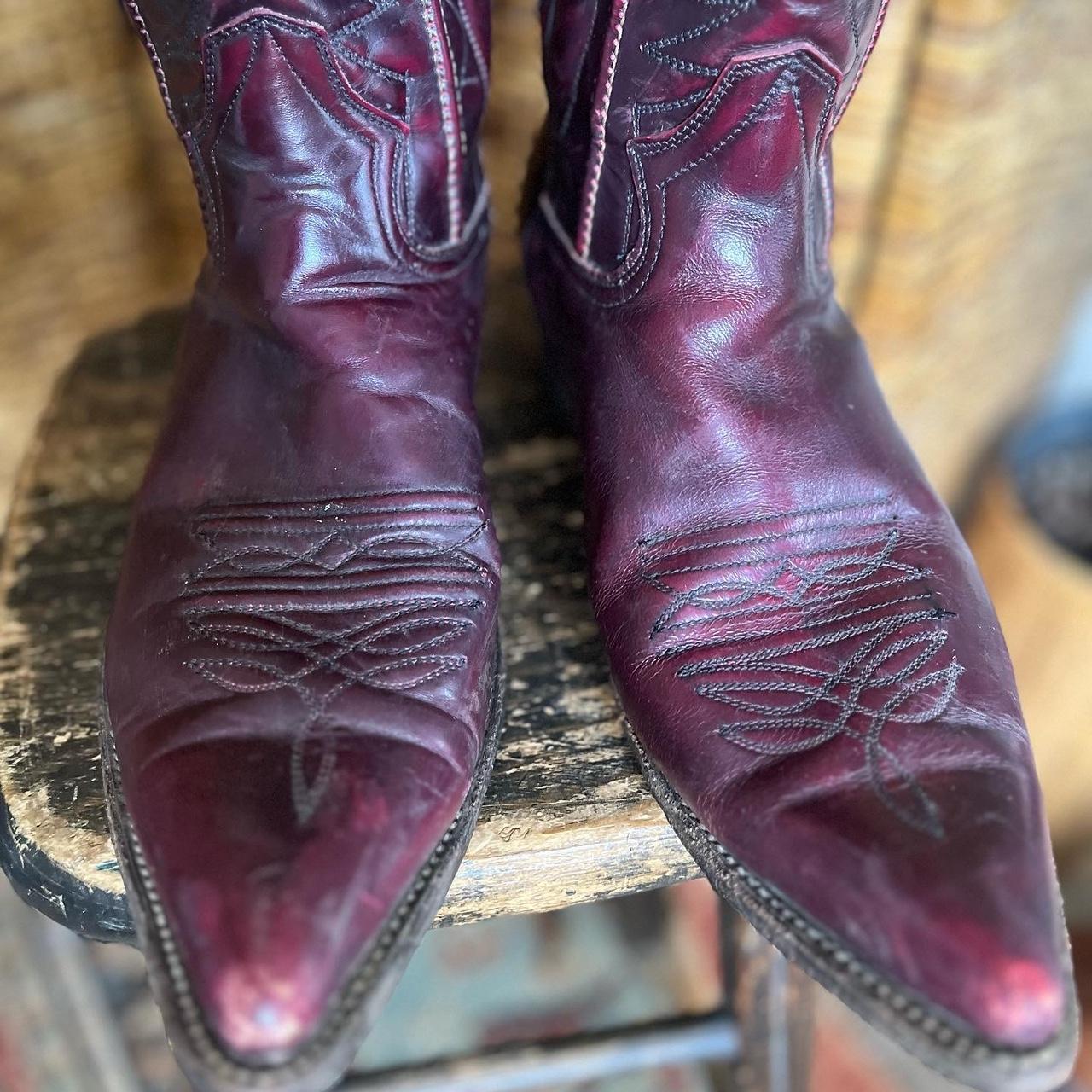 Men's Burgundy Boots Depop