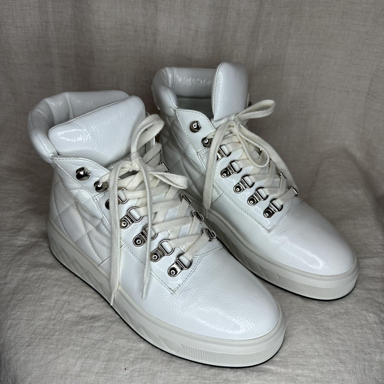 Chanel Women's White Trainers | Depop