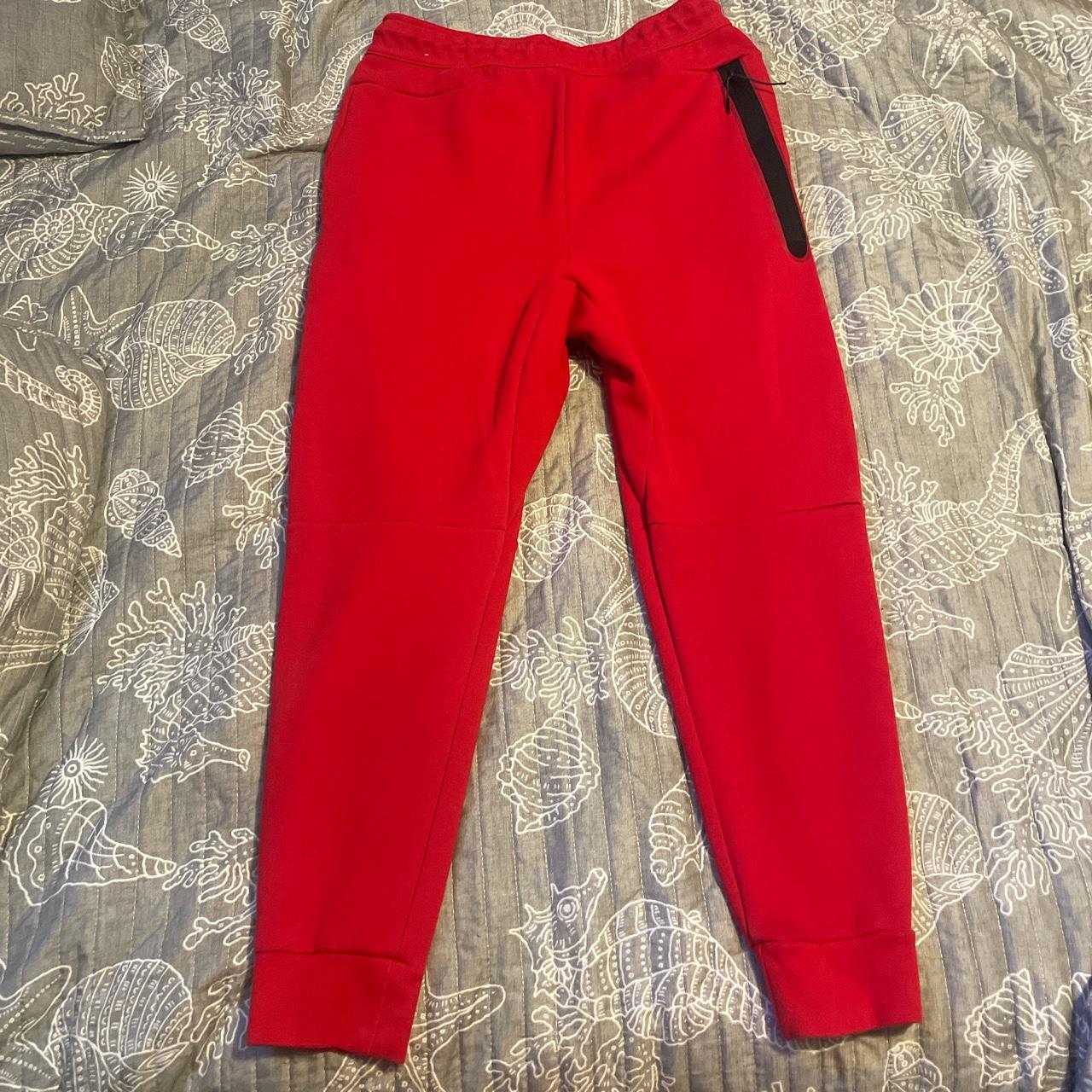 nike tech red joggers