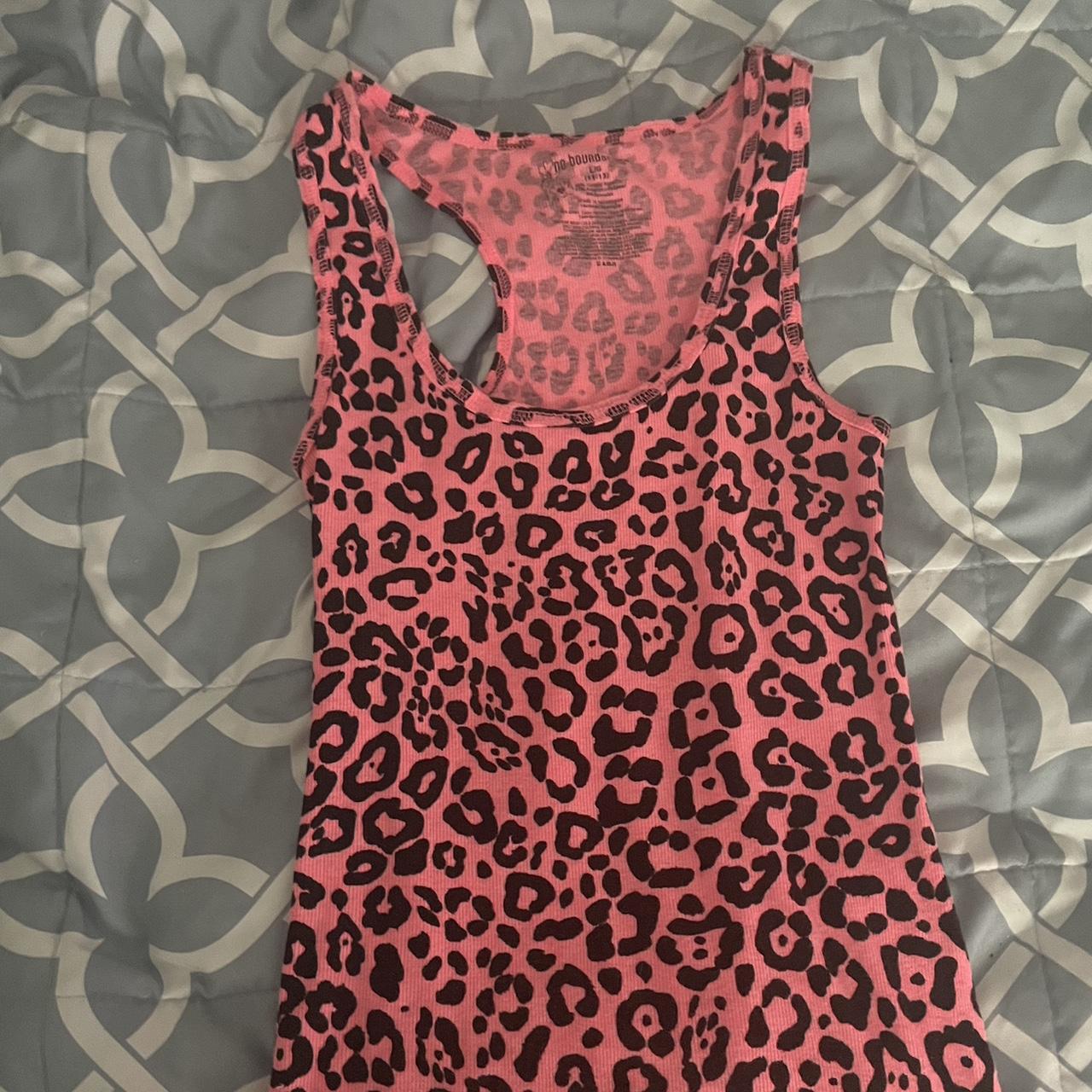 gyaru scenekid scenemo leopard print pink top worn... - Depop