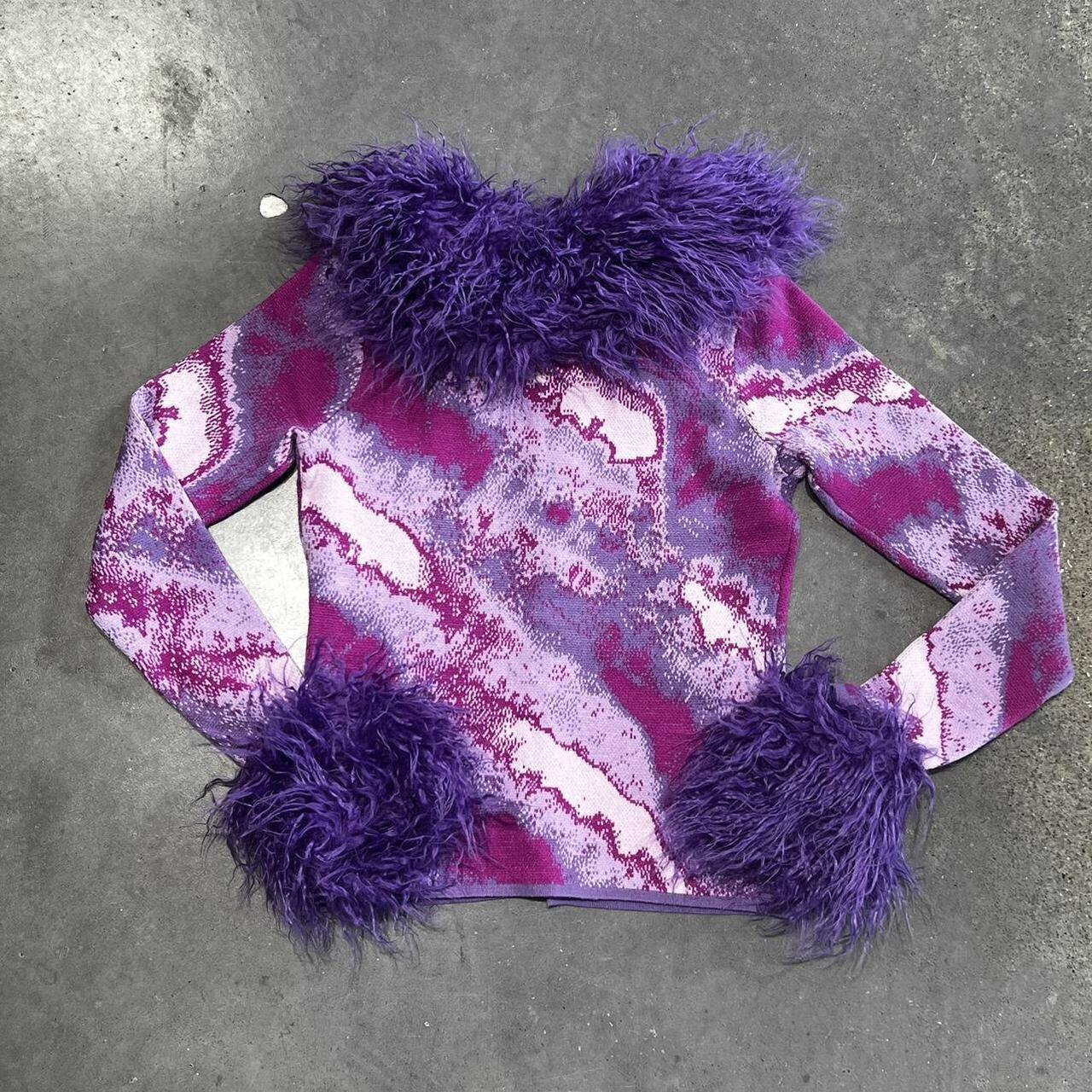 House of Sunny Women's Purple and Pink Cardigan Depop