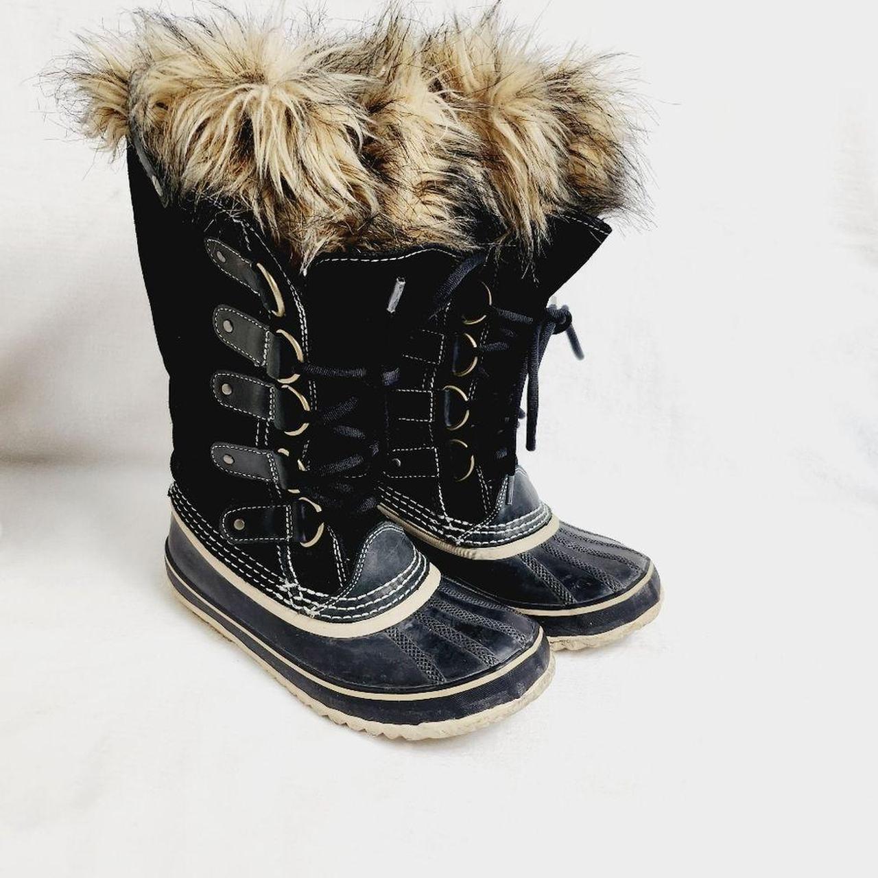 SOREL Joan of Arctic Black Suede Boots Faux