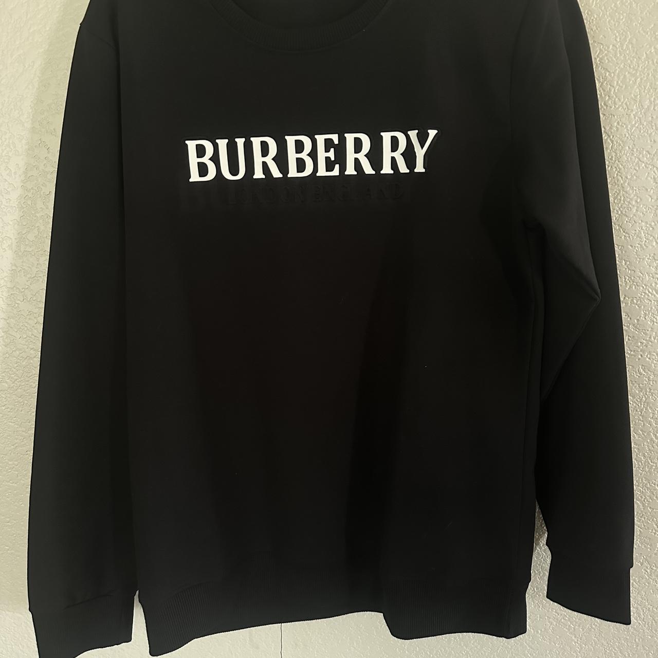 Burberry Men's Black and White Sweatshirt | Depop