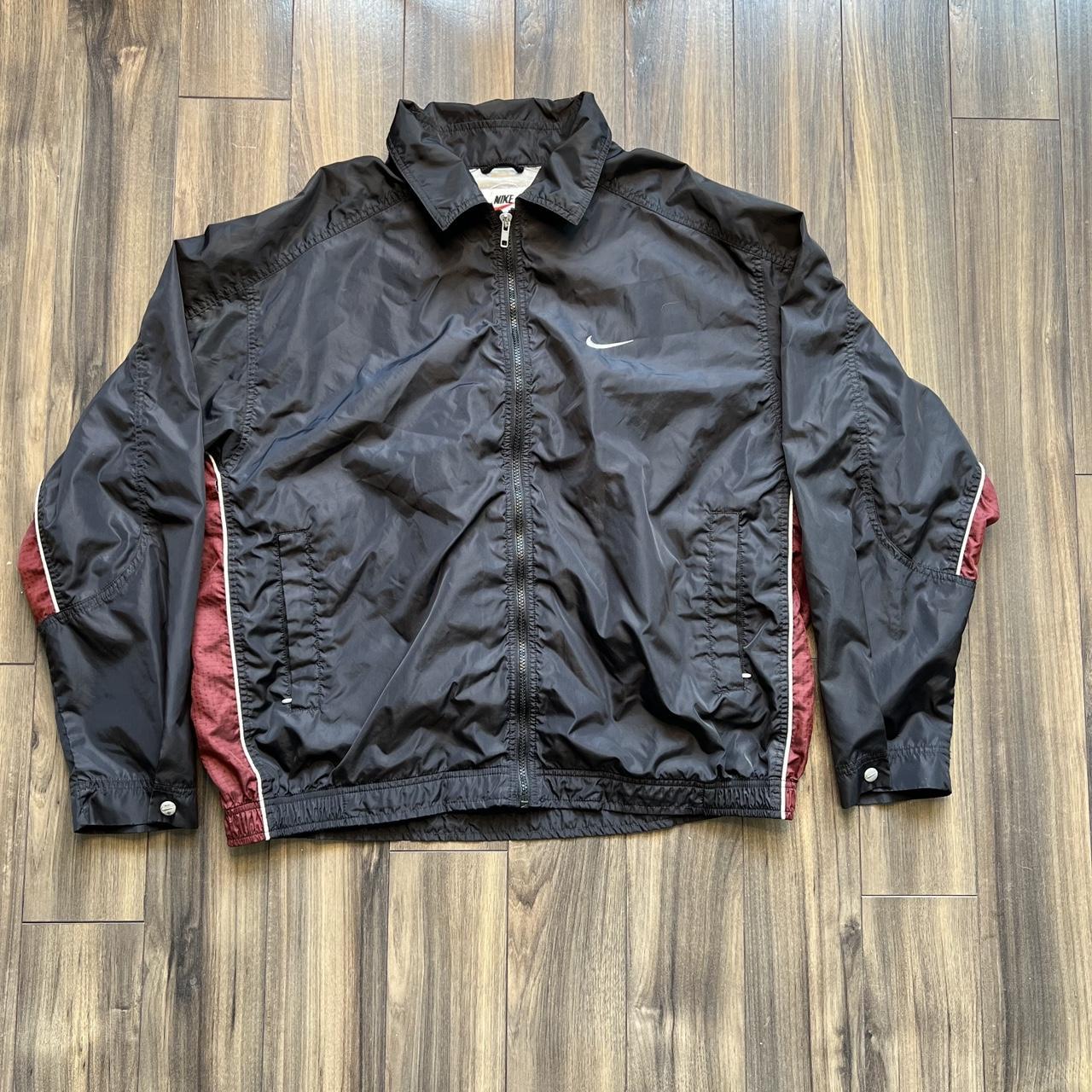 Nike Men's Black and Red Jacket Depop