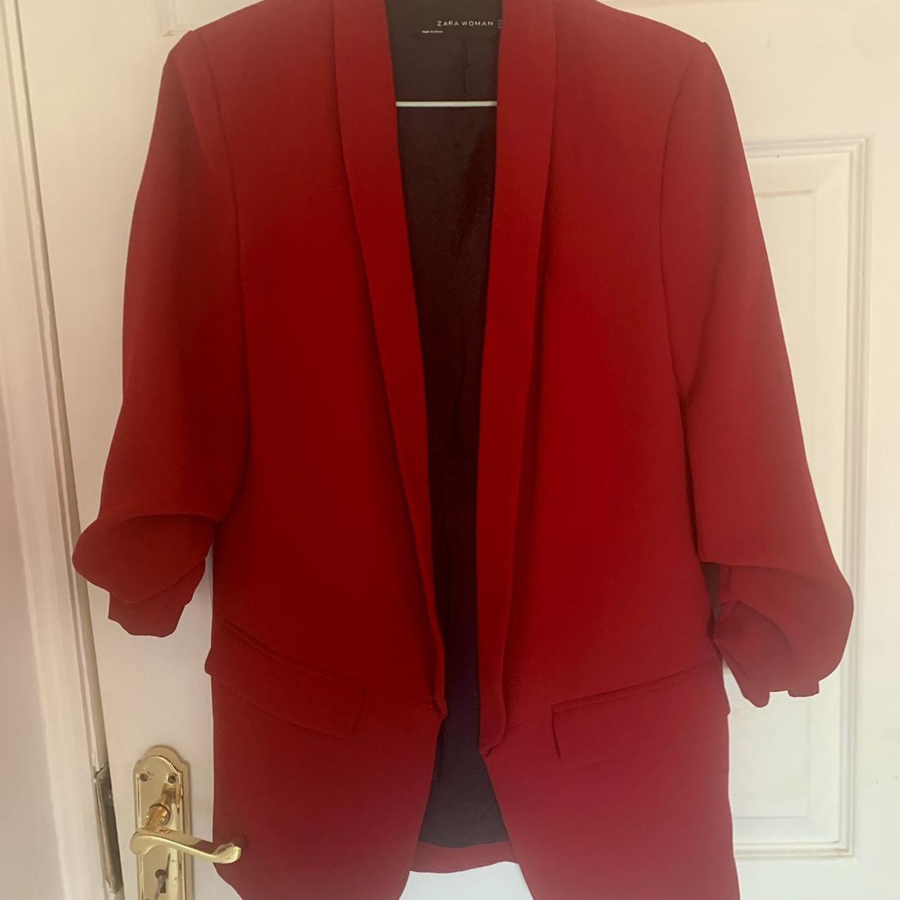Red Blazer Jacket Zara Burgundy Blazer Gorgeous Oversize Zara Red - Main Image