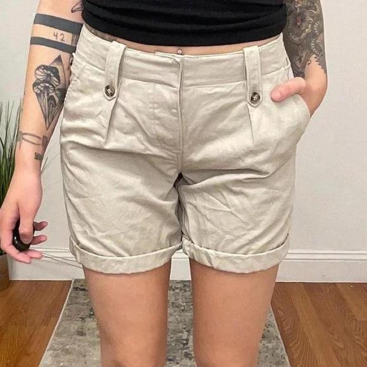 Burberry Brit Cuffed Mid Rise Bermuda Shorts Tan. Depop