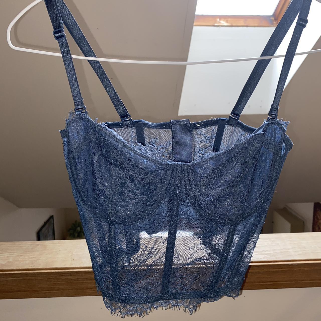 Victoria's Secret Women's Blue Corset Depop
