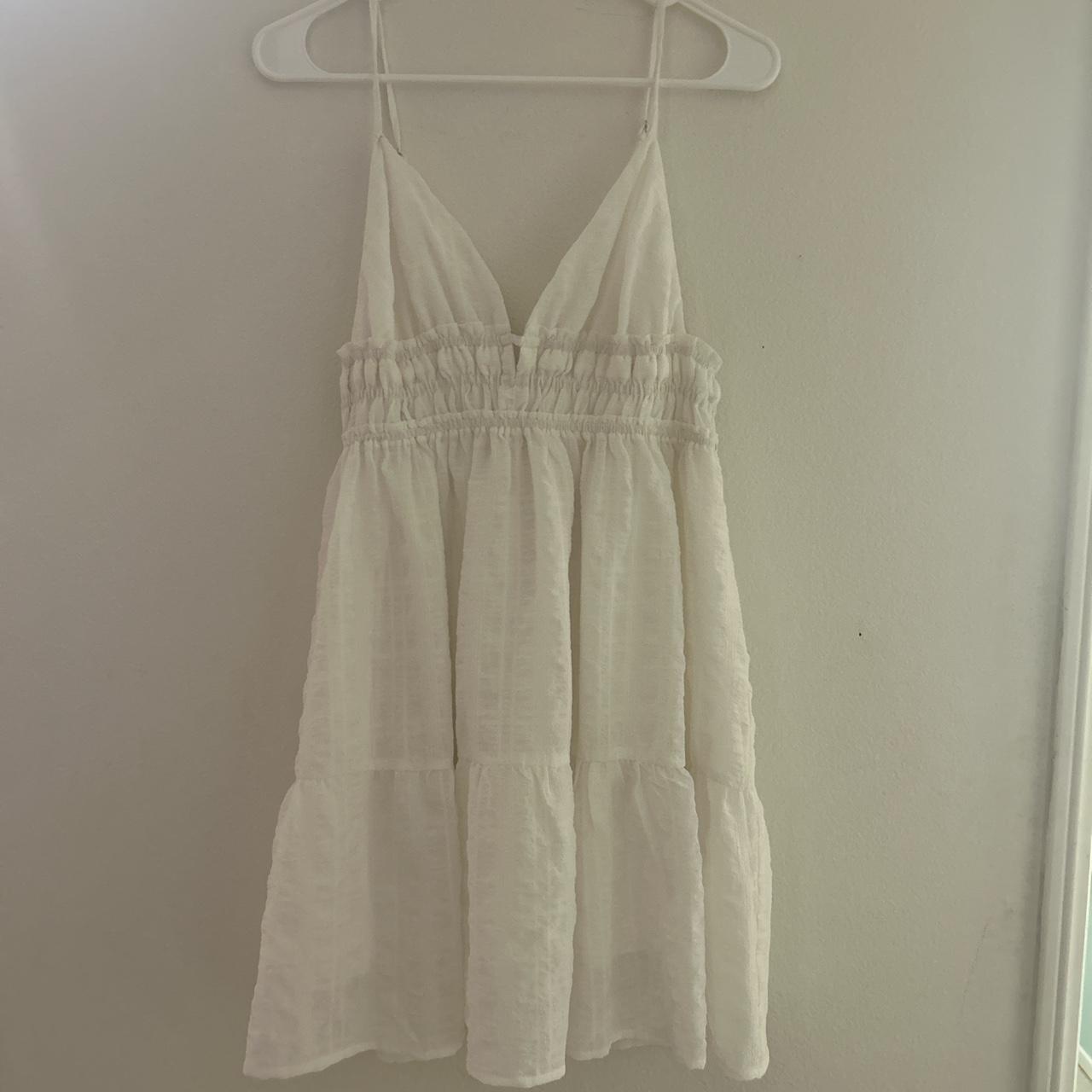 White backless mini dress Never worn Fits s/m - Depop