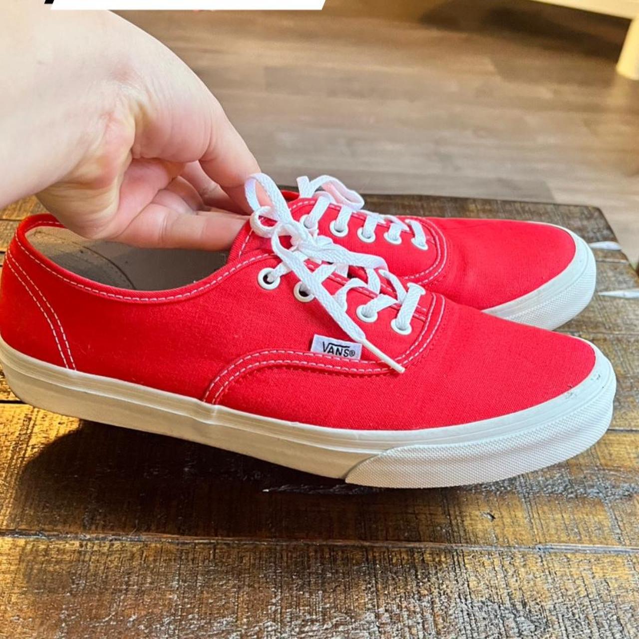 Vans Women's Red Trainers | Depop