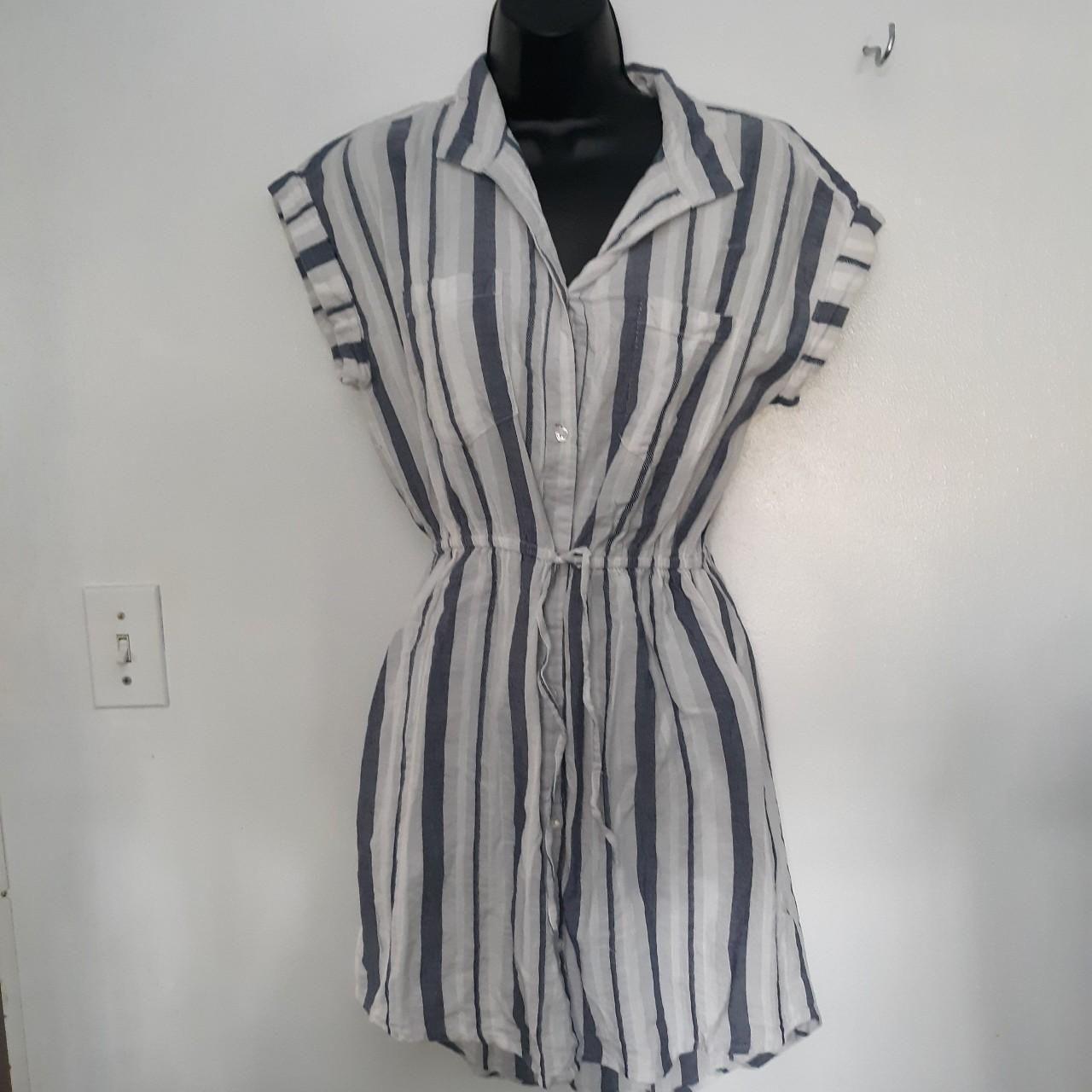 Japna striped dress size medium white and blue