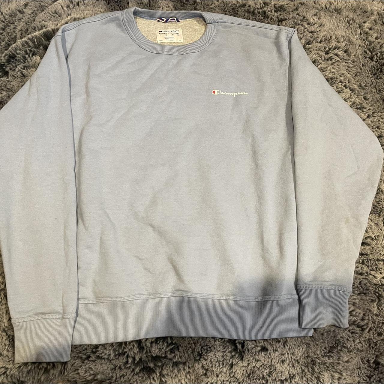 Light blue champion crew neck - Depop