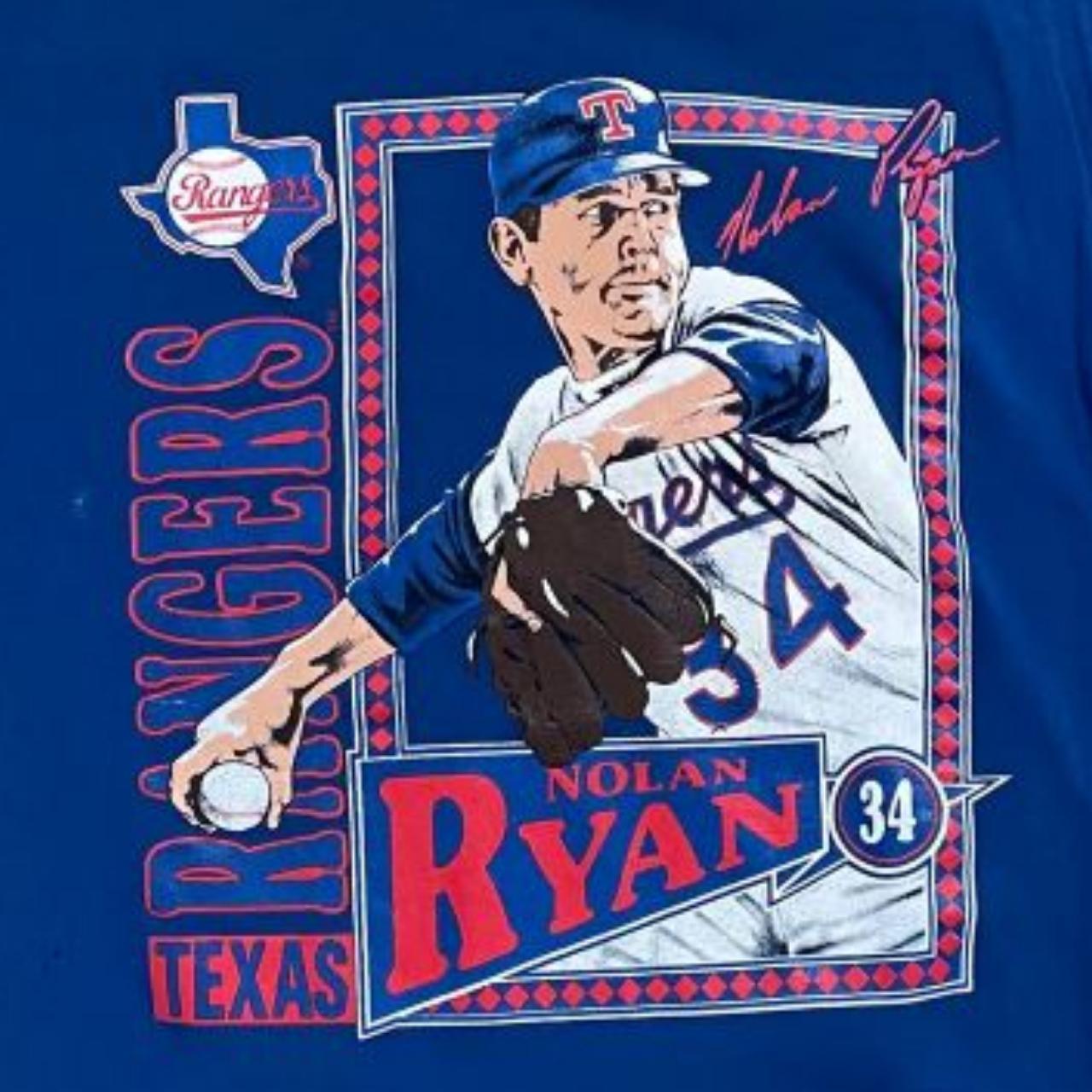 34 NOLAN RYAN Texas Rangers MLB Pitcher White Throwback Jersey