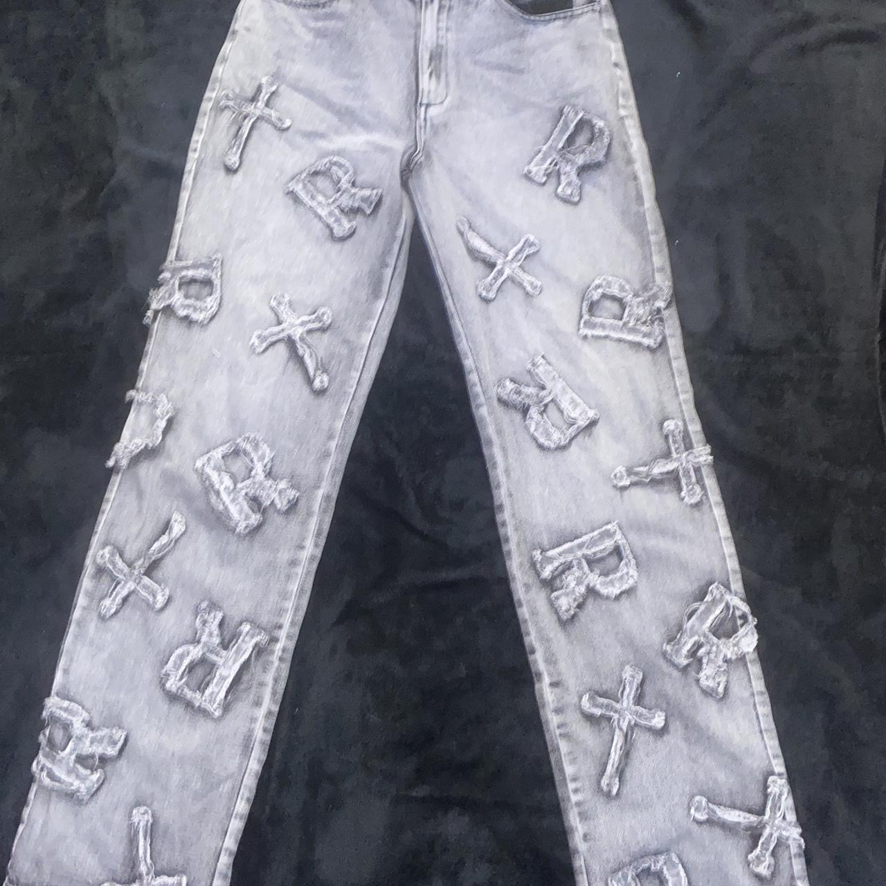 Racer WorldWide Washed Black Patch Jeans 10/10... - Depop