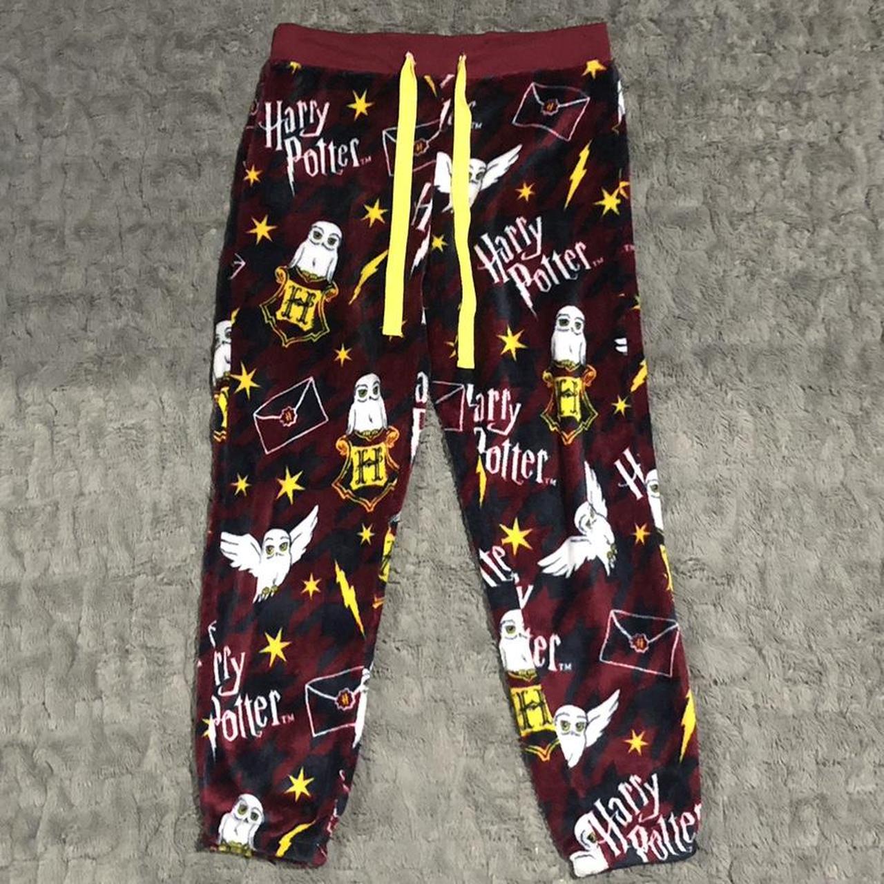 Harry Potter Women's Burgundy and Yellow Pajamas | Depop