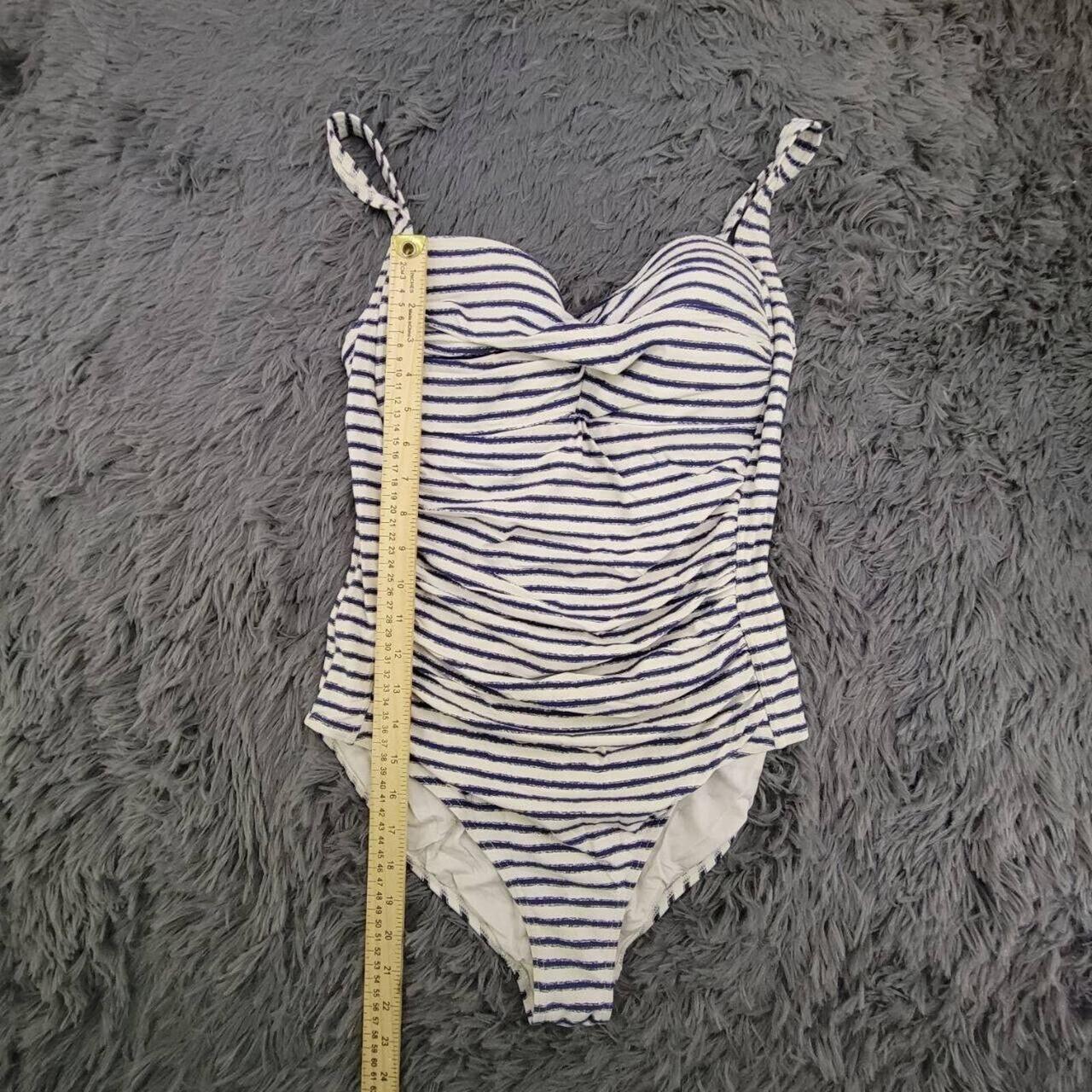 Niptuck Swim Womens Blue Striped Multi Fit Bra - Depop