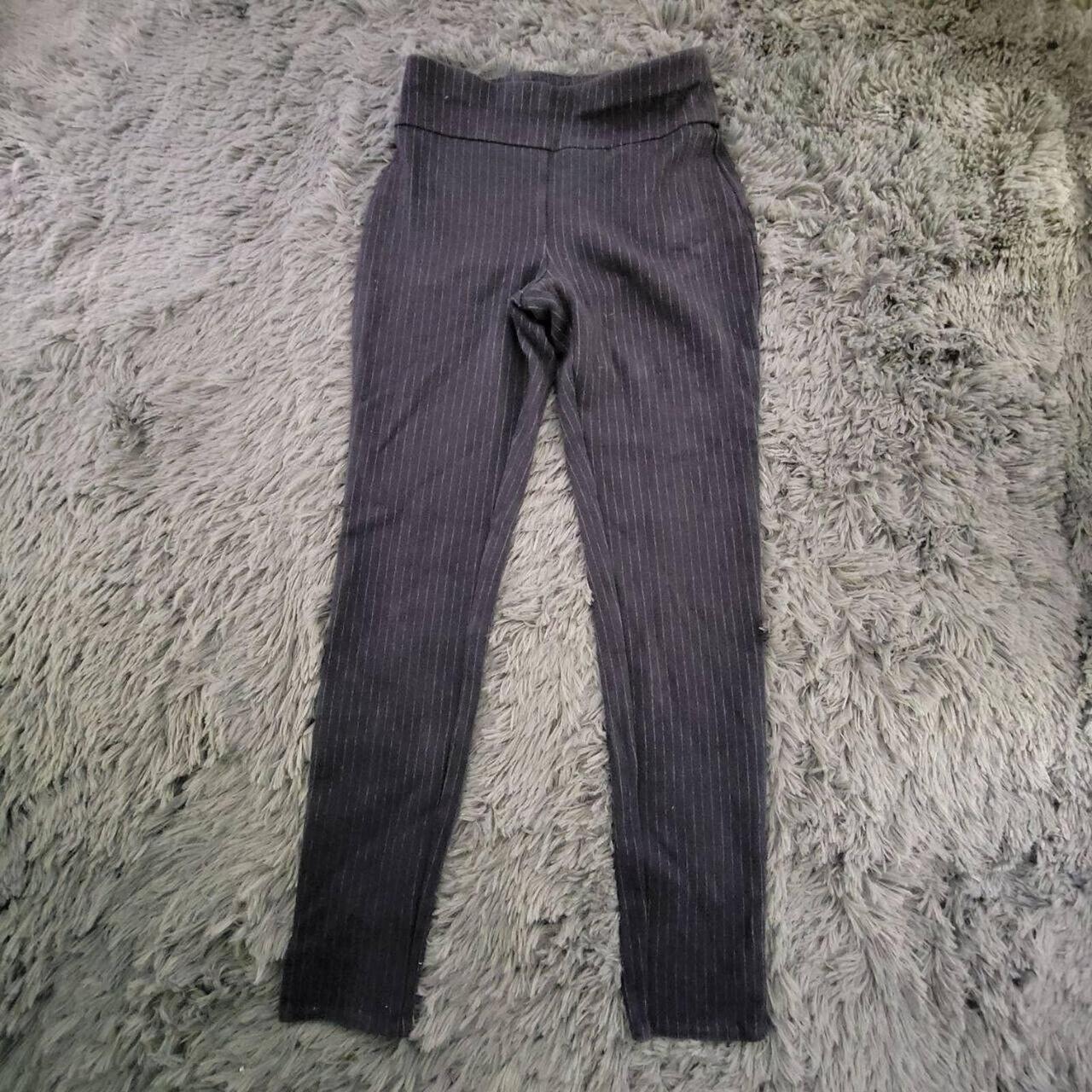Express Womens Blue Stripe Tight Pull On High Rise - Depop