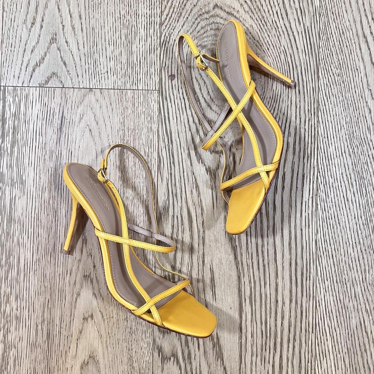 Buy Yellow Strappy Block Heels by Tiesta Online at Aza Fashions.