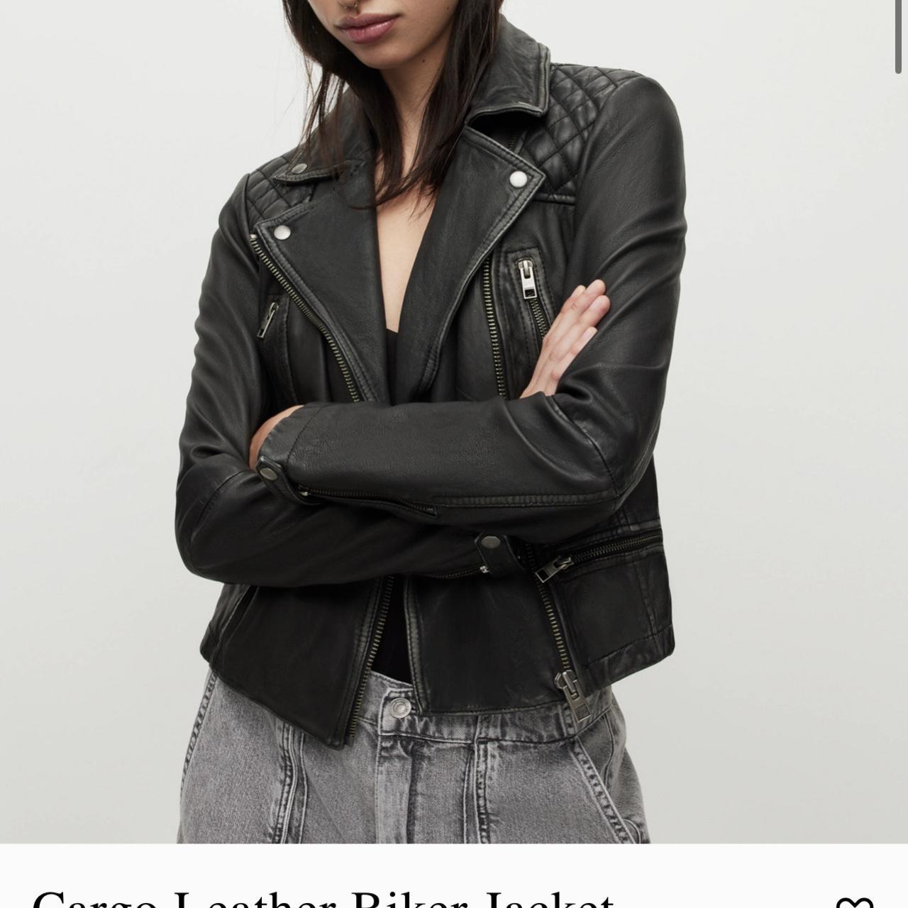 Cargo leather biker on sale jacket