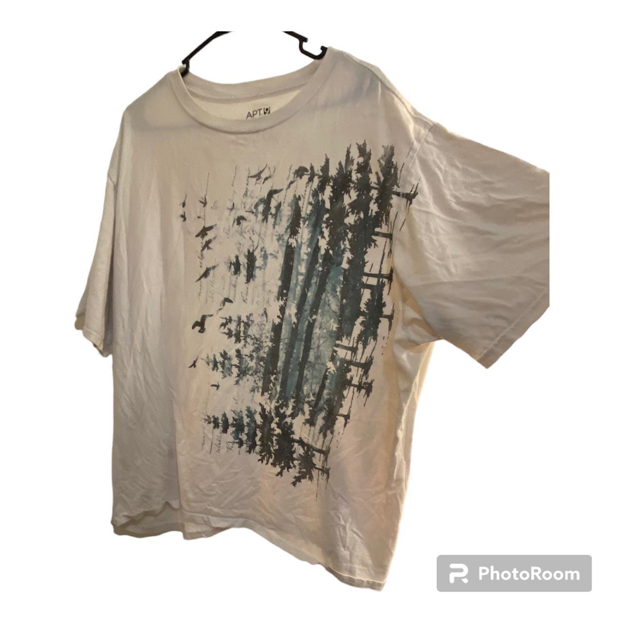 Apt. 9 Men's White and Blue Tshirt Depop