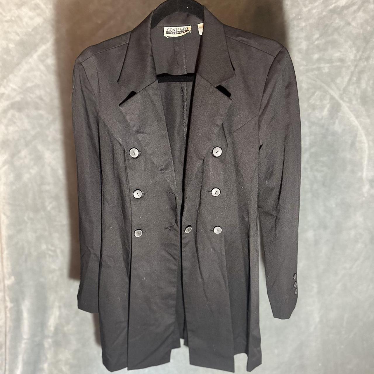 Vintage black jacket - size medium ladies #vintage... - Depop