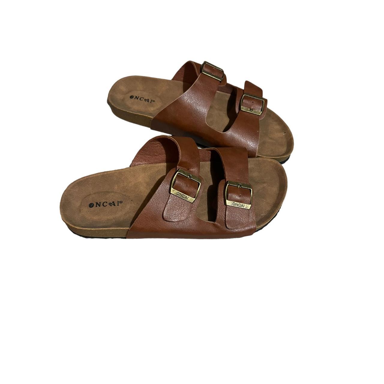 ONCAI Mens Sandals,Arizona Beach Slides Cork Footbed... Depop