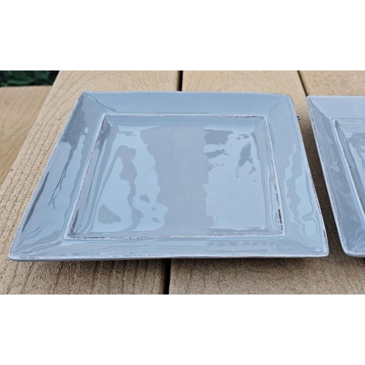 Set of 2 Pier 1 Martillo Fog 10" Square Dinner Plate... Depop