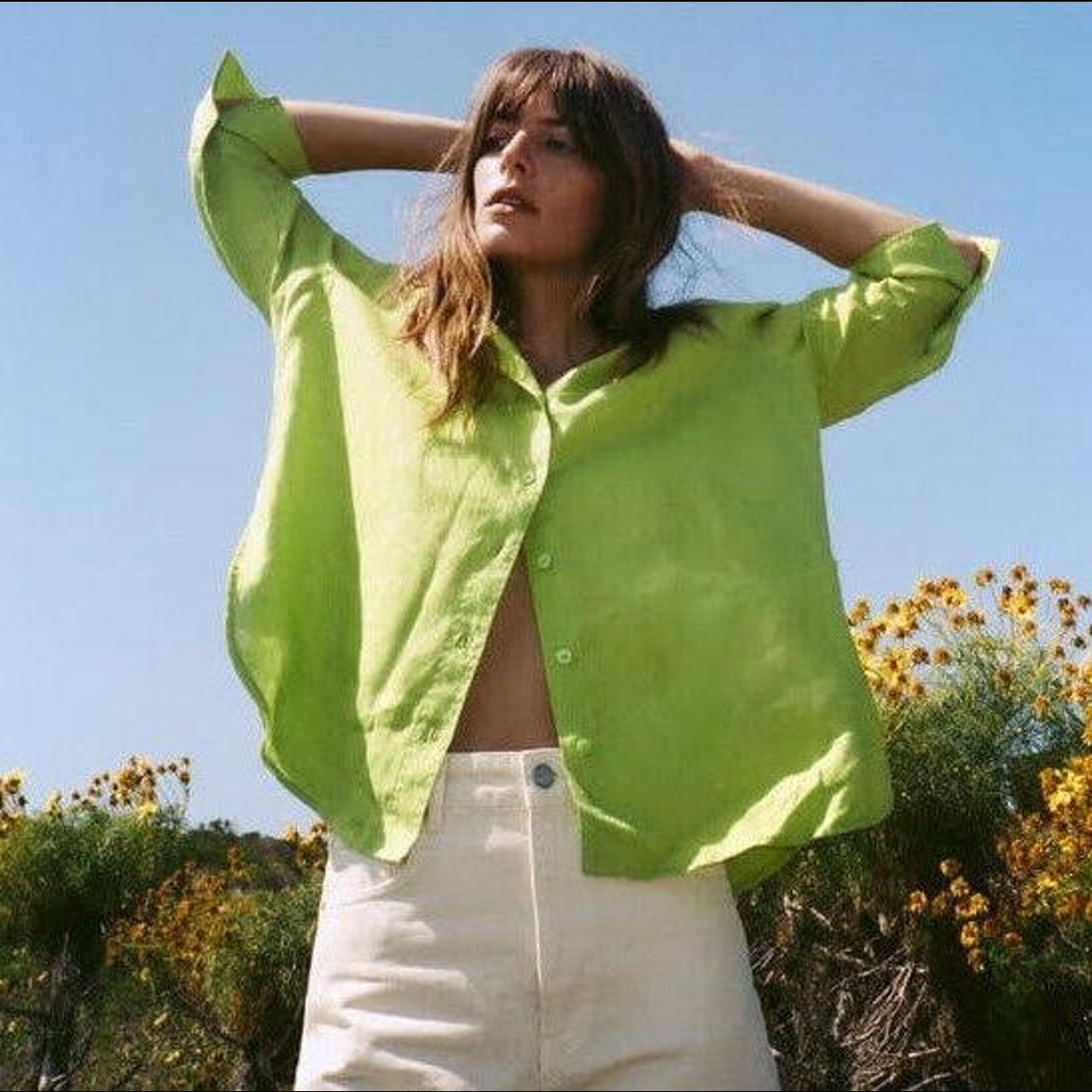 Zara Women's Green Shirt Depop