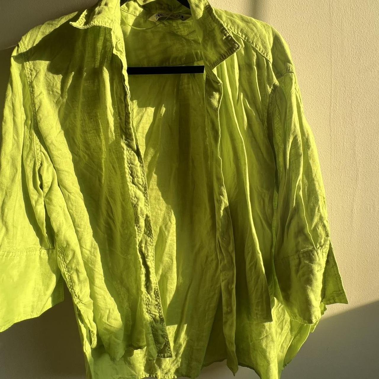 Zara Women's Green Shirt Depop