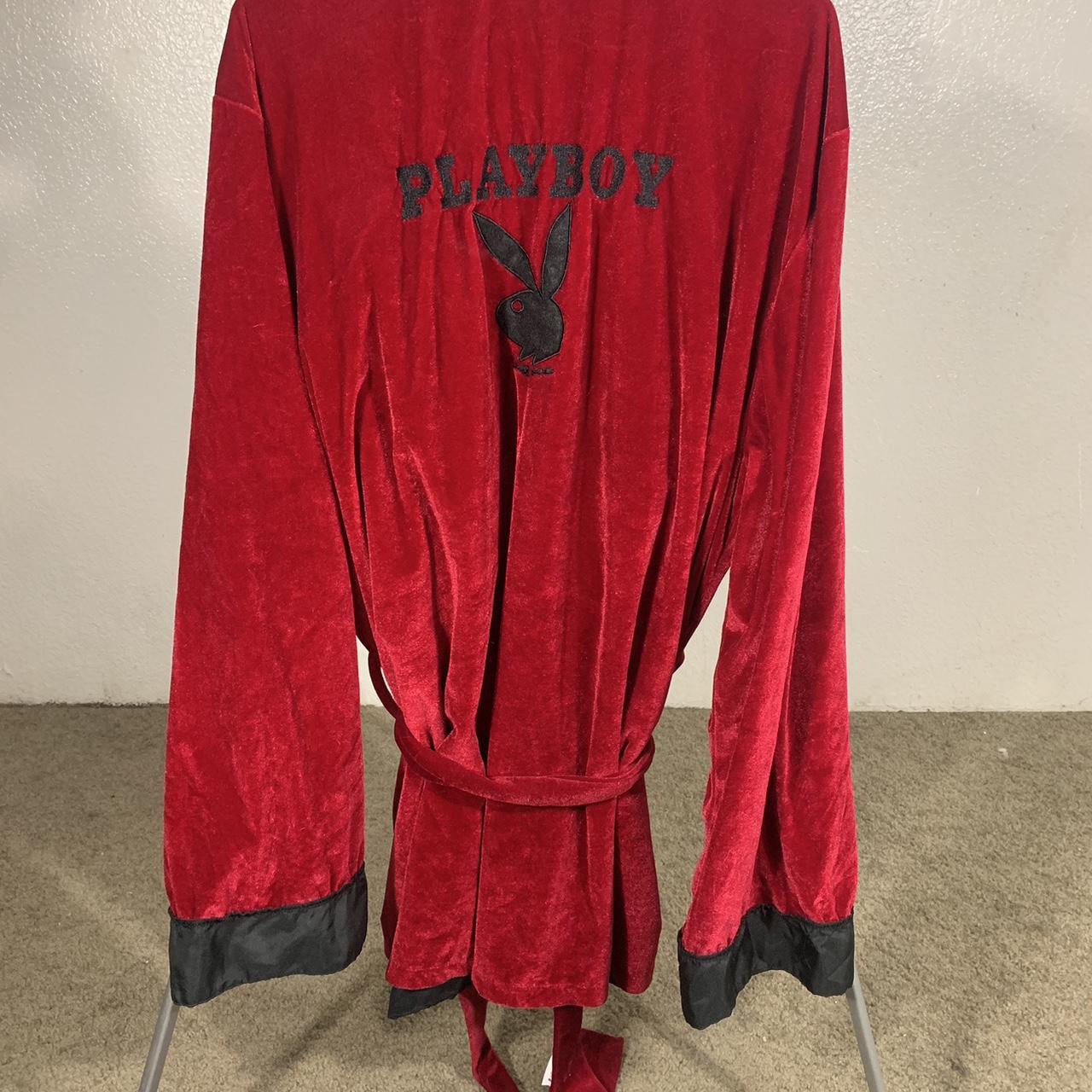 VTG Playboy Costume Collection Red Velvet Robe Sz L... Depop