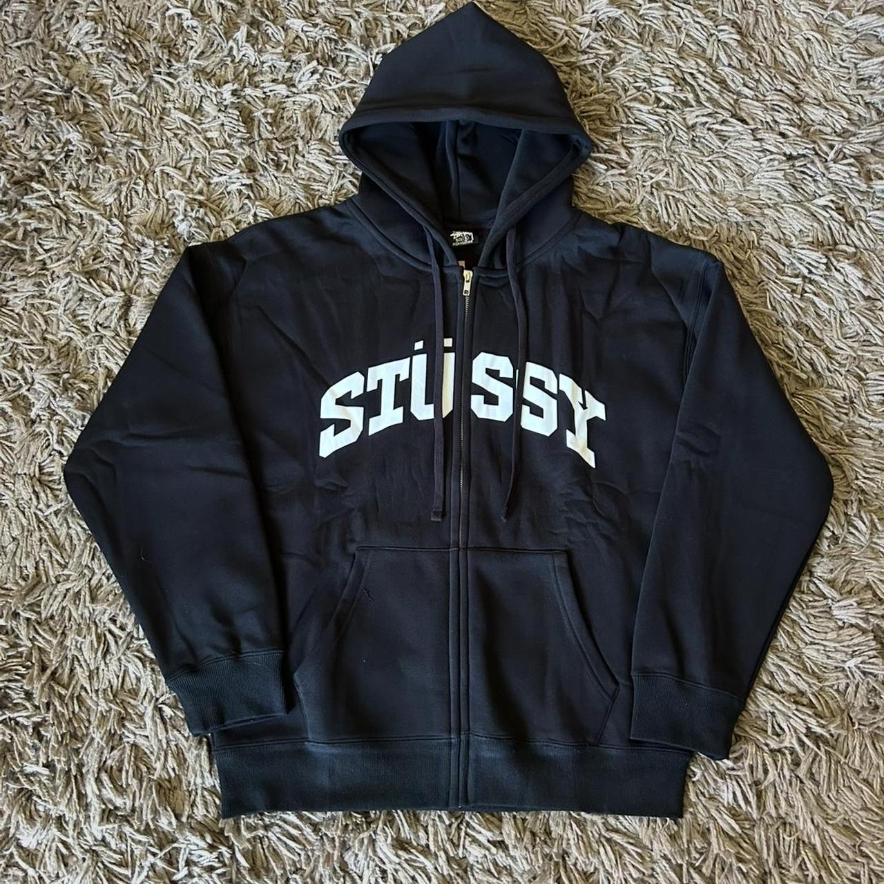 Stussy black SS Link zip up hoodie Brand new | Depop