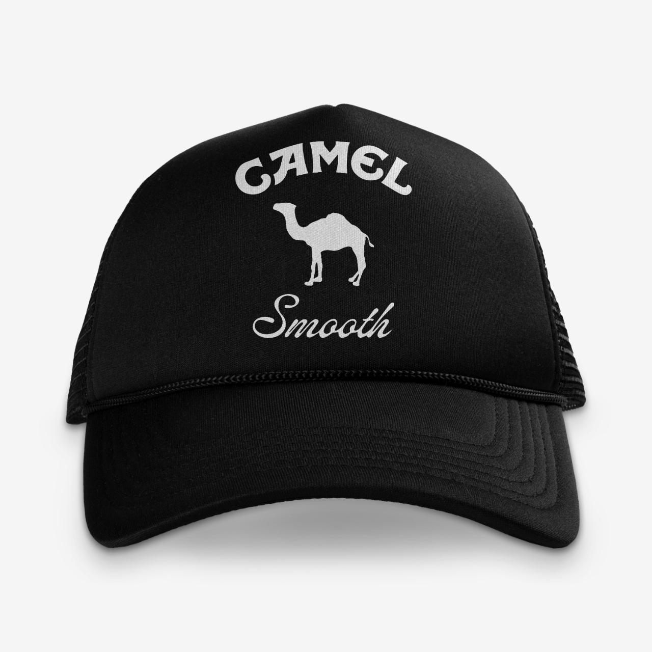 Camel Smooth Retro Trucker Cap -... - Depop