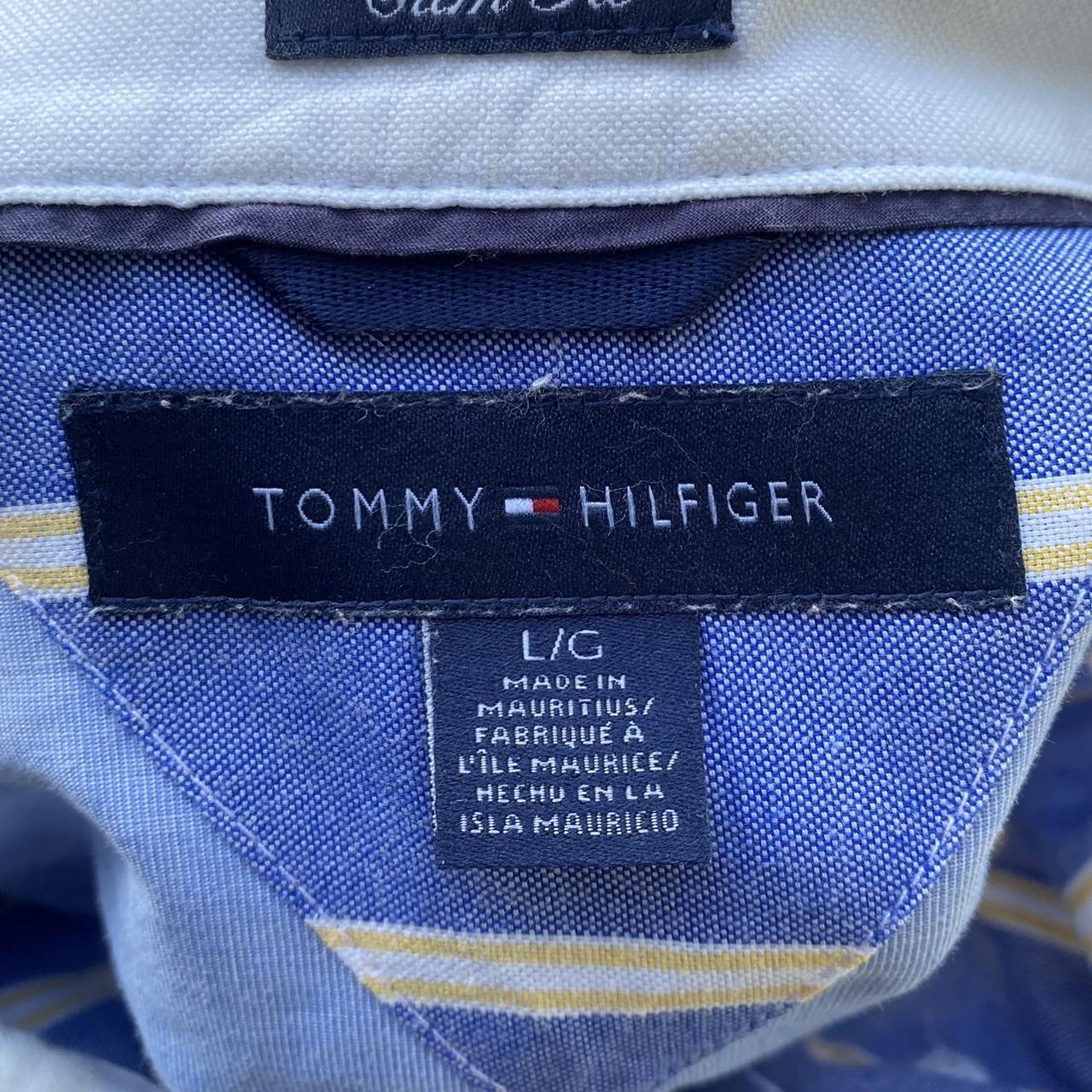 Tommy Hilfiger Dress Shirt Long Sleeve Blue Yellow... - Depop