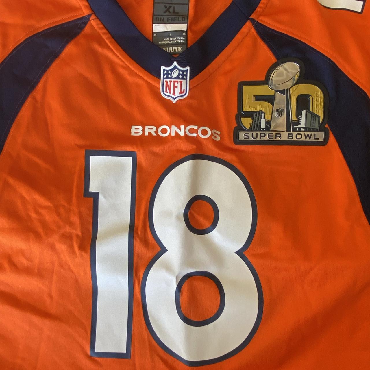 NFL On FIELD Nike Peyton Manning Denver Broncos Blue - Depop