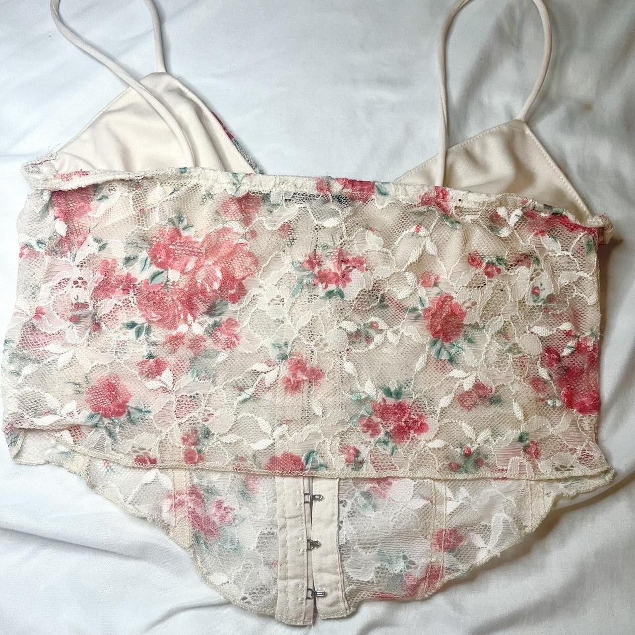 Bershka Women's Pink and Red Corset Depop