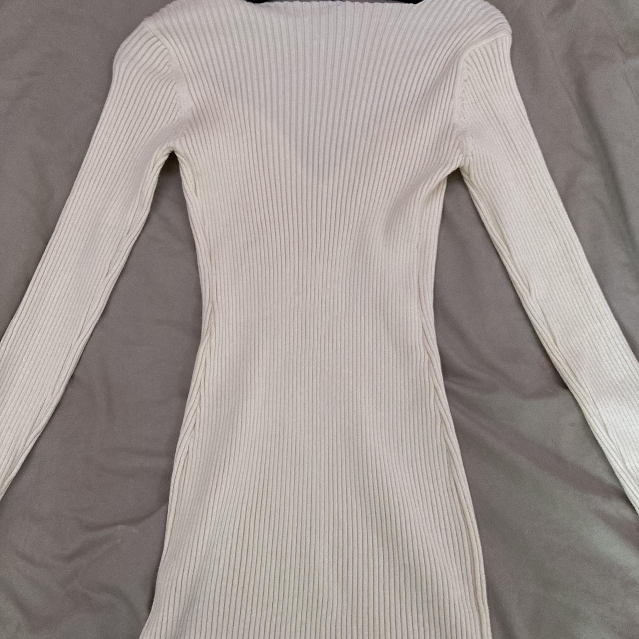 White ribbed dress Not see through at all Size small... Depop