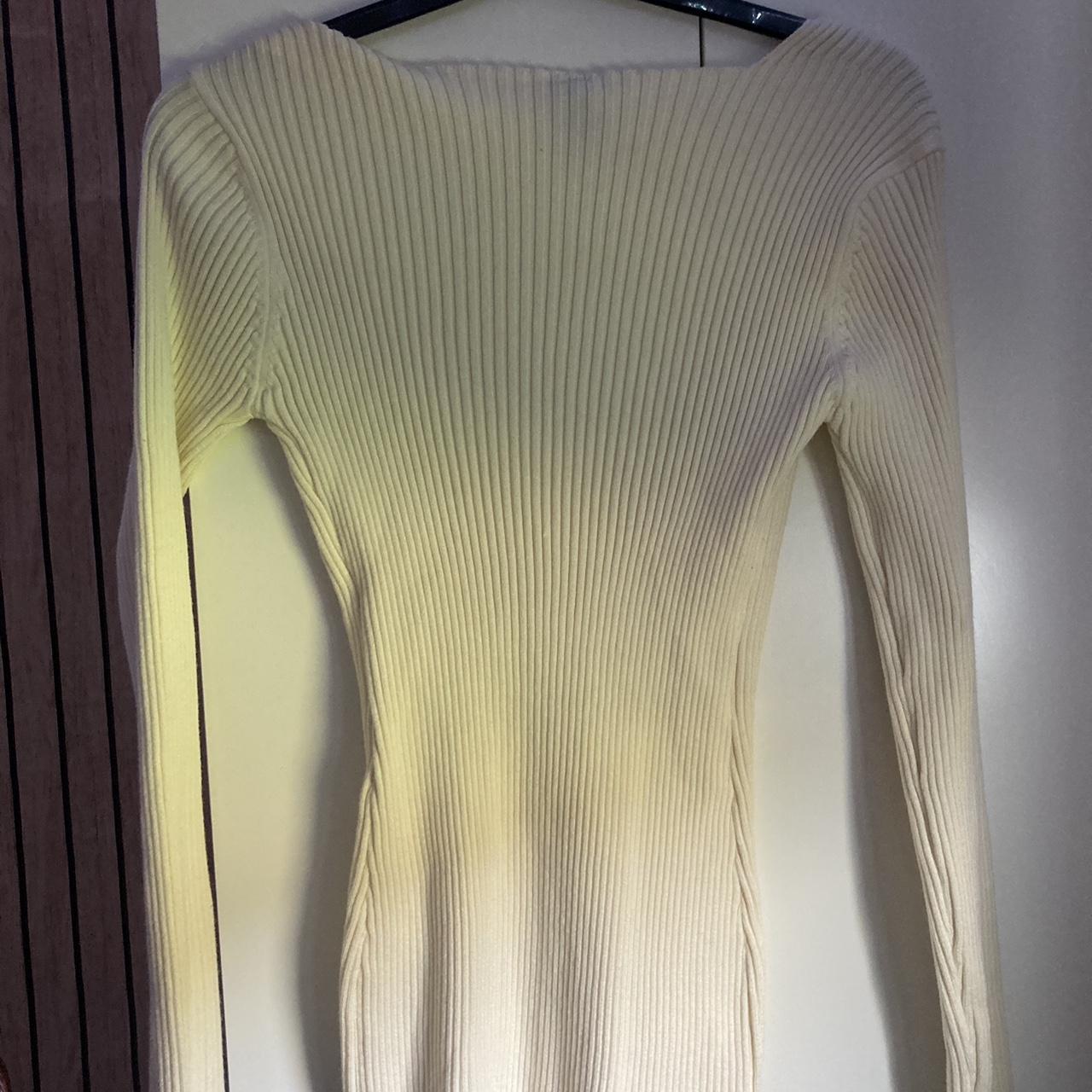 White ribbed dress Not see through at all Size small... - Depop