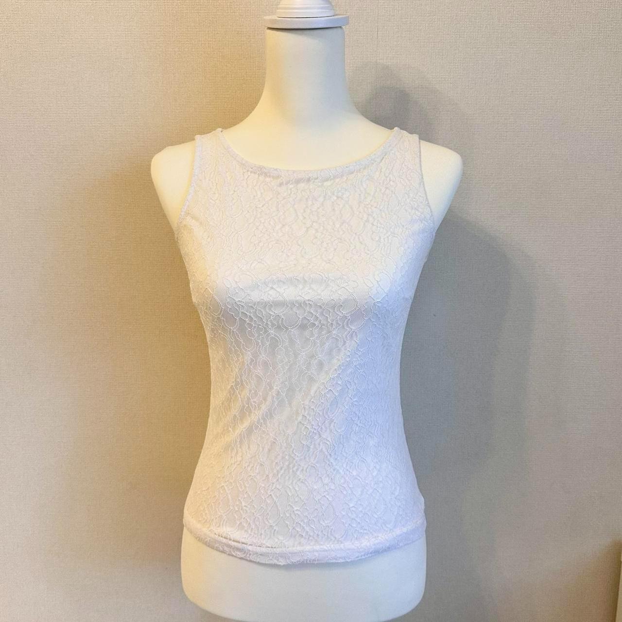 Women's Top - White - S – LACE WHITE TANK TOP Ite… - image 1