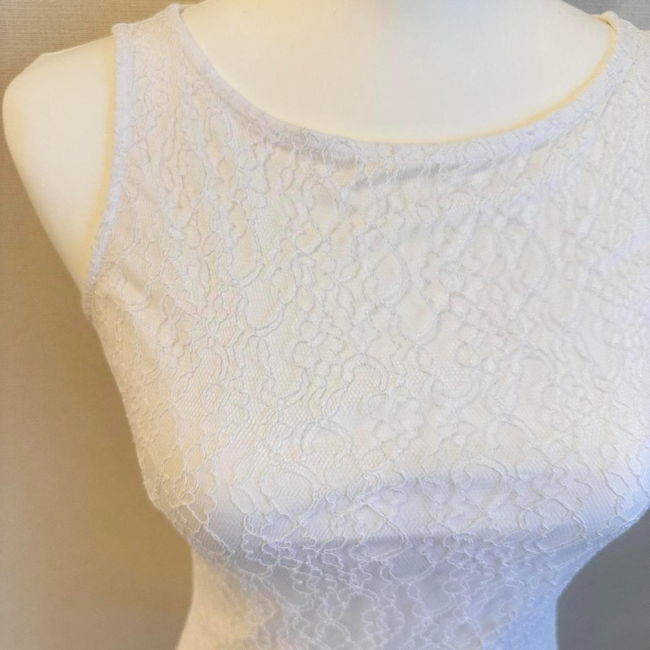 Women's Top - White - S – LACE WHITE TANK TOP Ite… - image 2