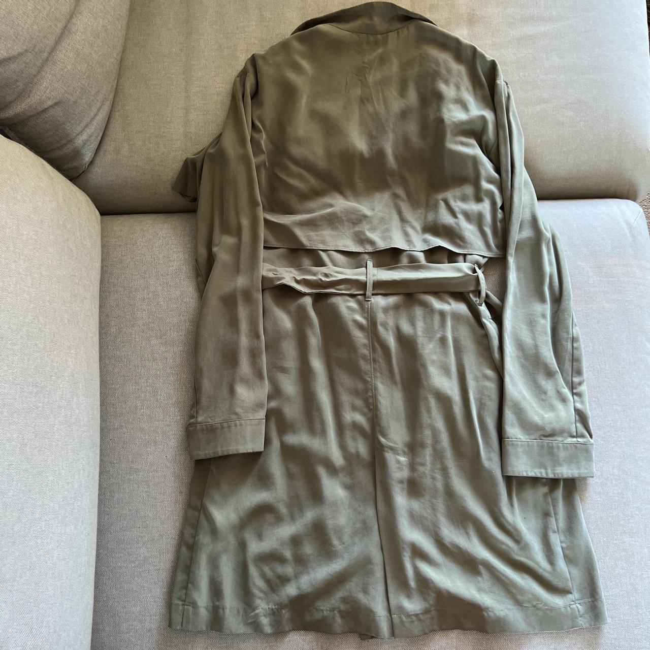 Viktoria & Woods Sage Green Silky Trench - Depop