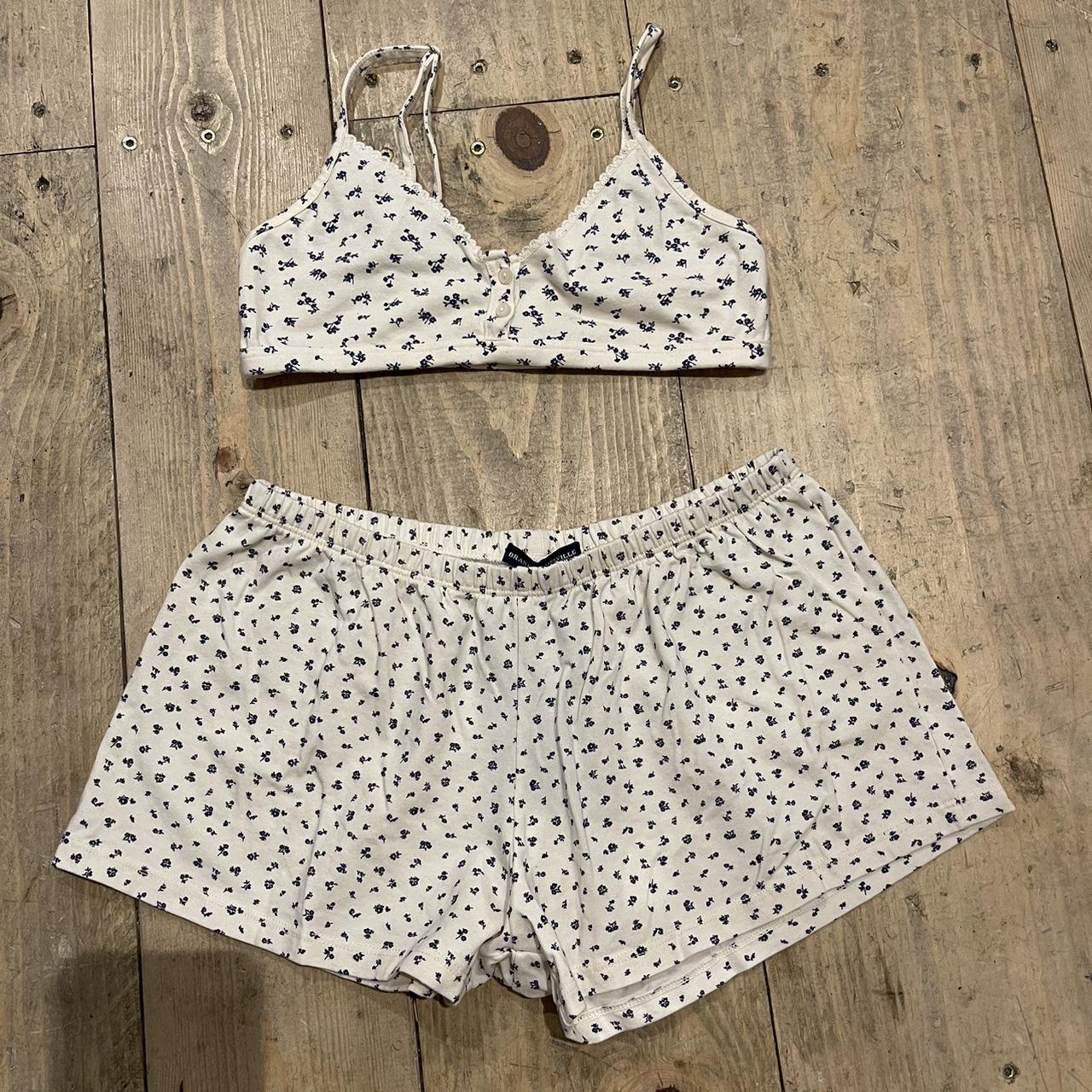 Brandy Melville Pj Set Nwt Bra Has Adjustable Depop