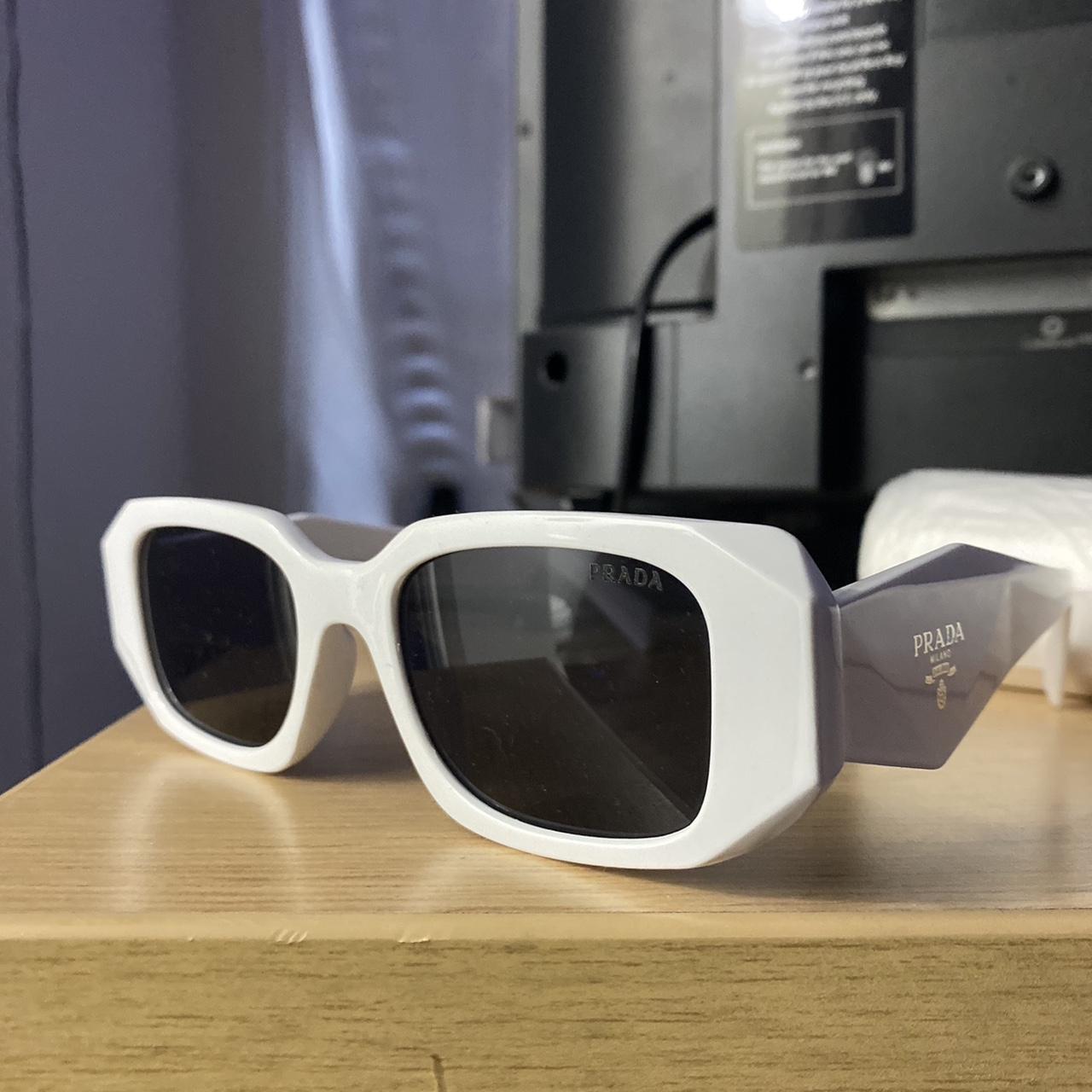 White Prada SunGlasses - Depop