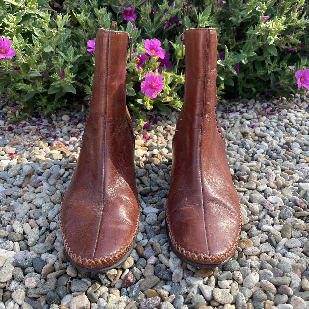 Vintage 70’s style Pikolinos brown leather ankle or... - Depop