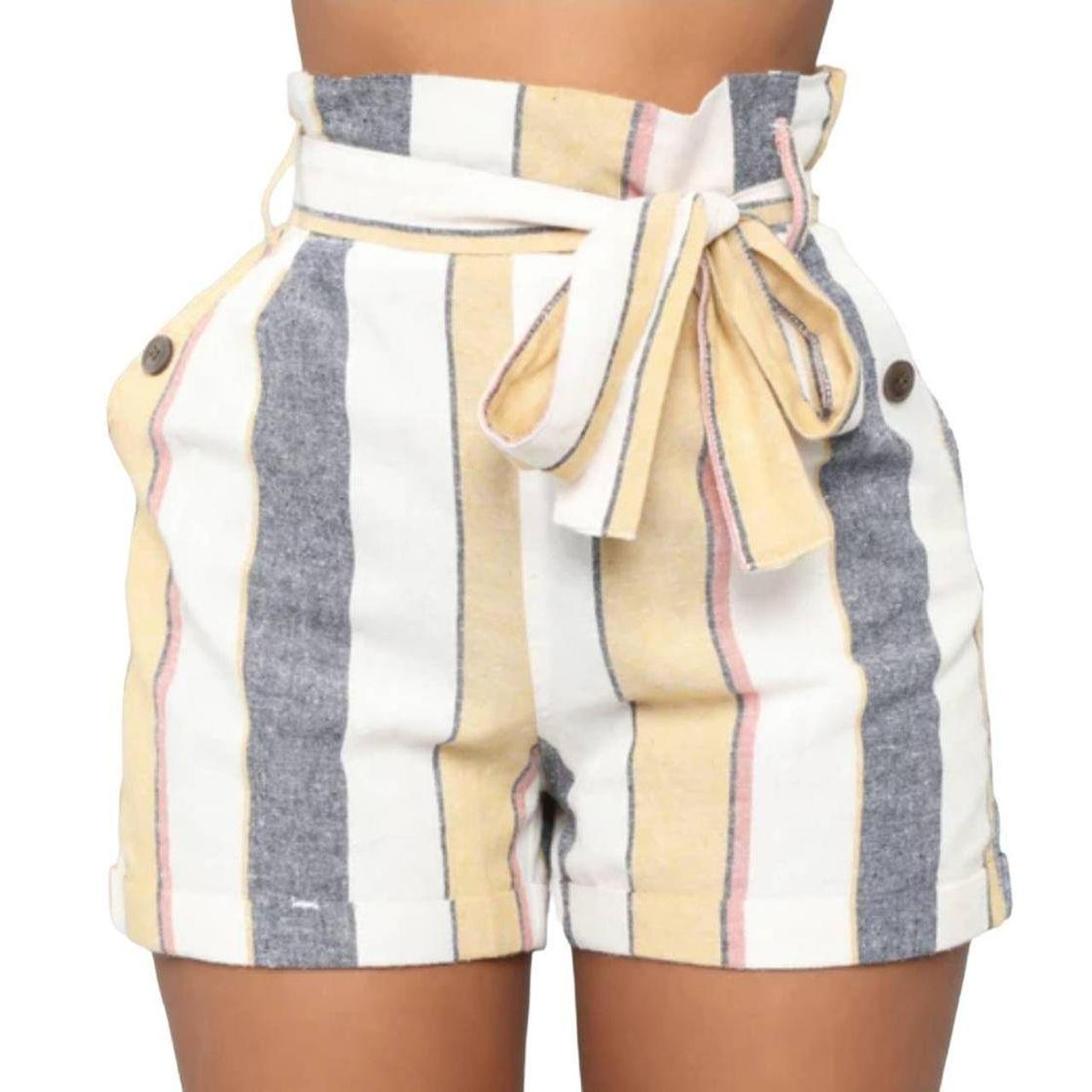 High waisted clearance striped shorts