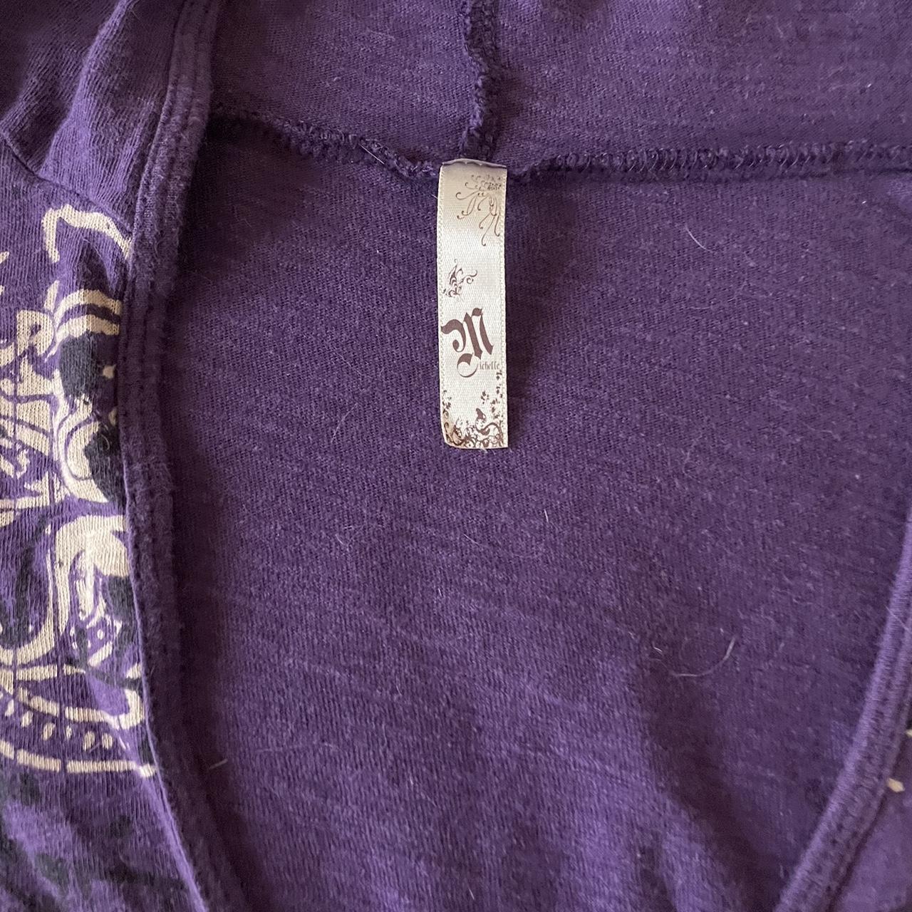 Purple emo y2k 2000s long sleeve w/ a hood! -thin... - Depop