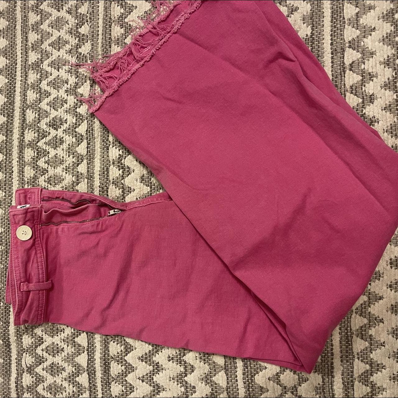 Zara Women's Pink Jeans Depop