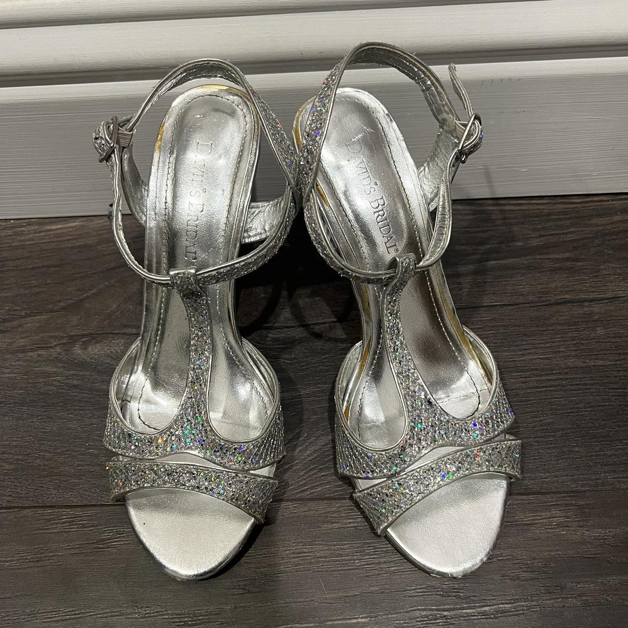 David's bridal 2025 silver shoes