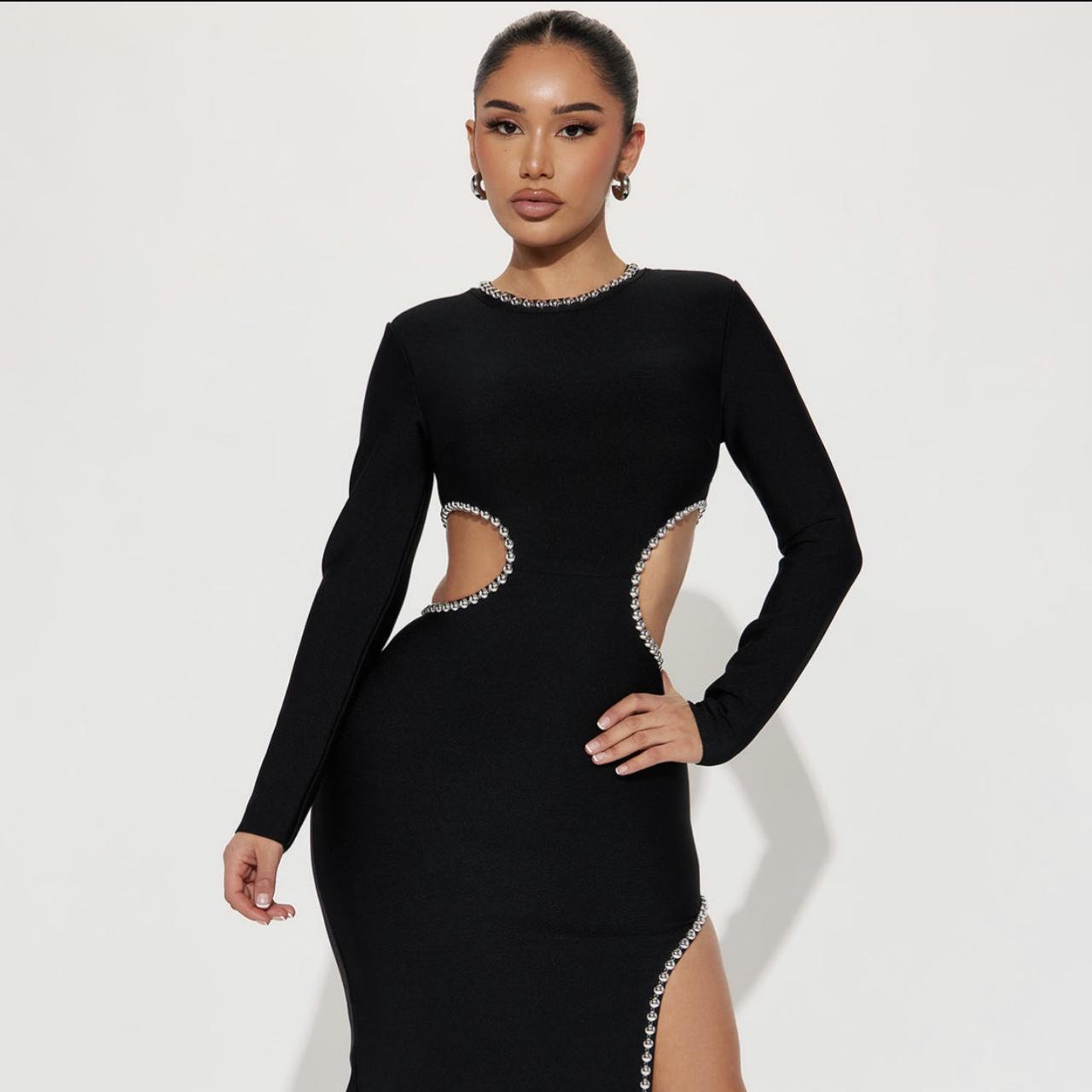 Fashion nova hotsell black bandage dress